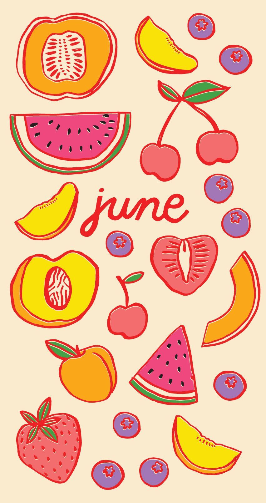 Summer Fruit Illustrated Wallpaper The Good Twin OSBP