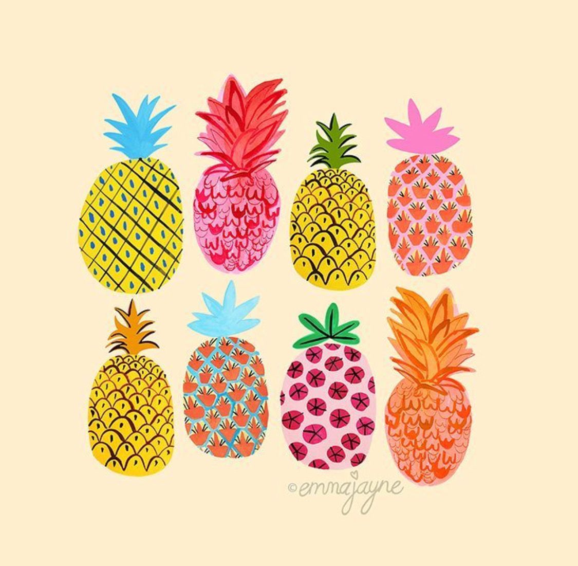 Pineapples. Fruit wallpaper pattern, Fruit wallpaper, Pineapple art
