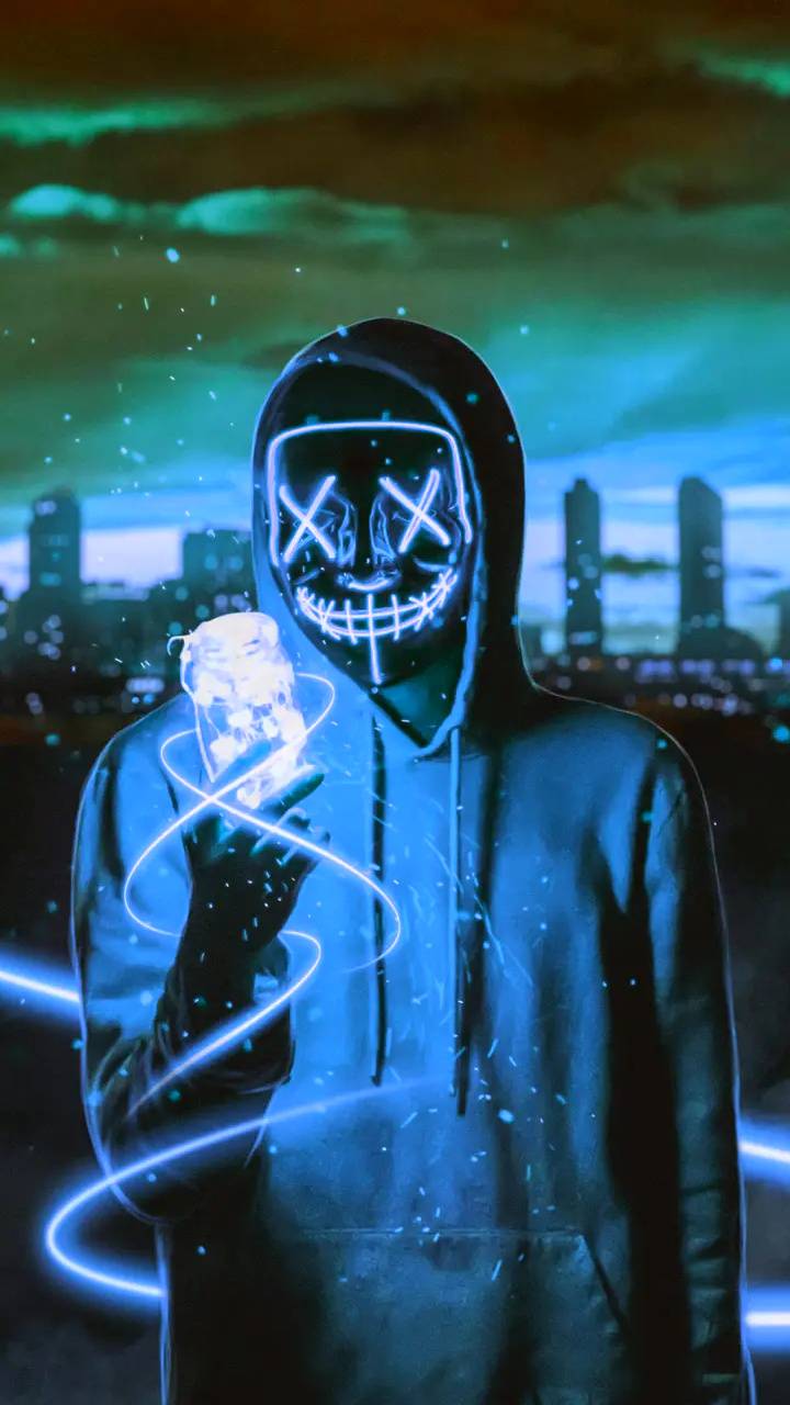 neon mask wallpaper
