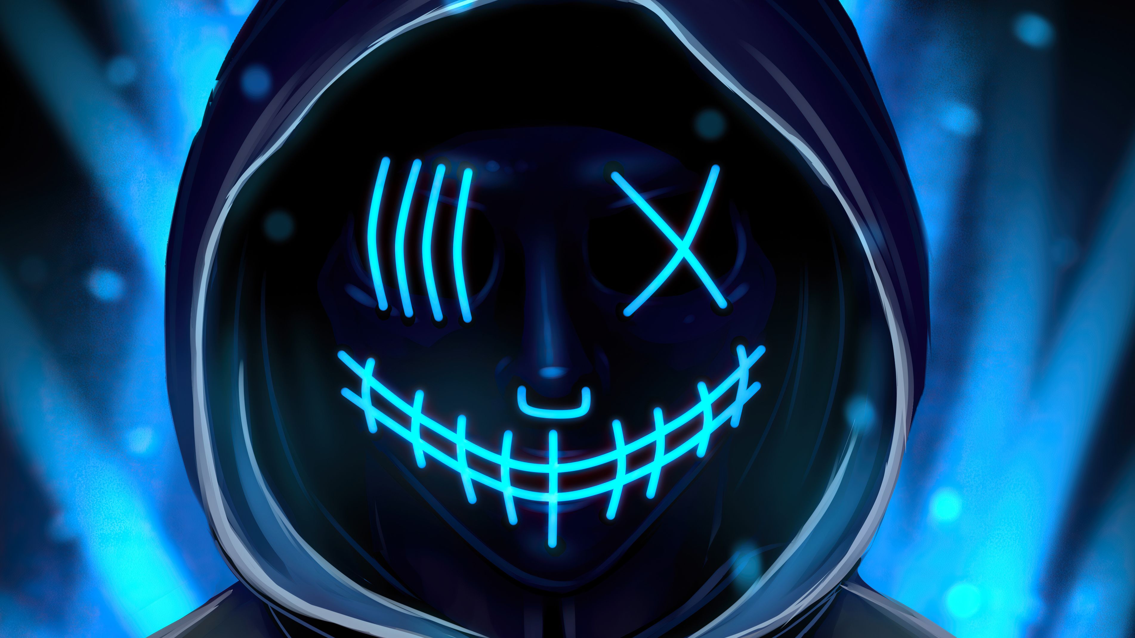 Neon Mask 4k, HD Artist, 4k Wallpaper, Image, Background, Photo and Picture