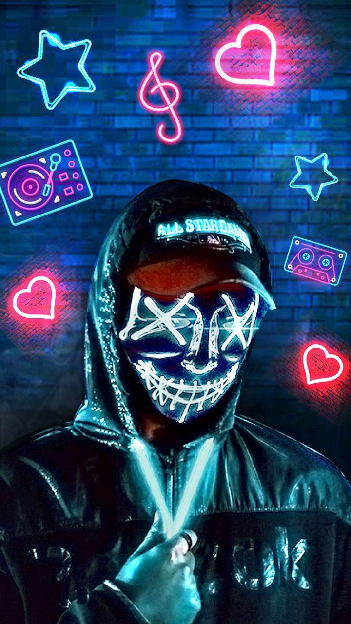 Neon, Mask, Man Themes, Live Wallpaper for Android