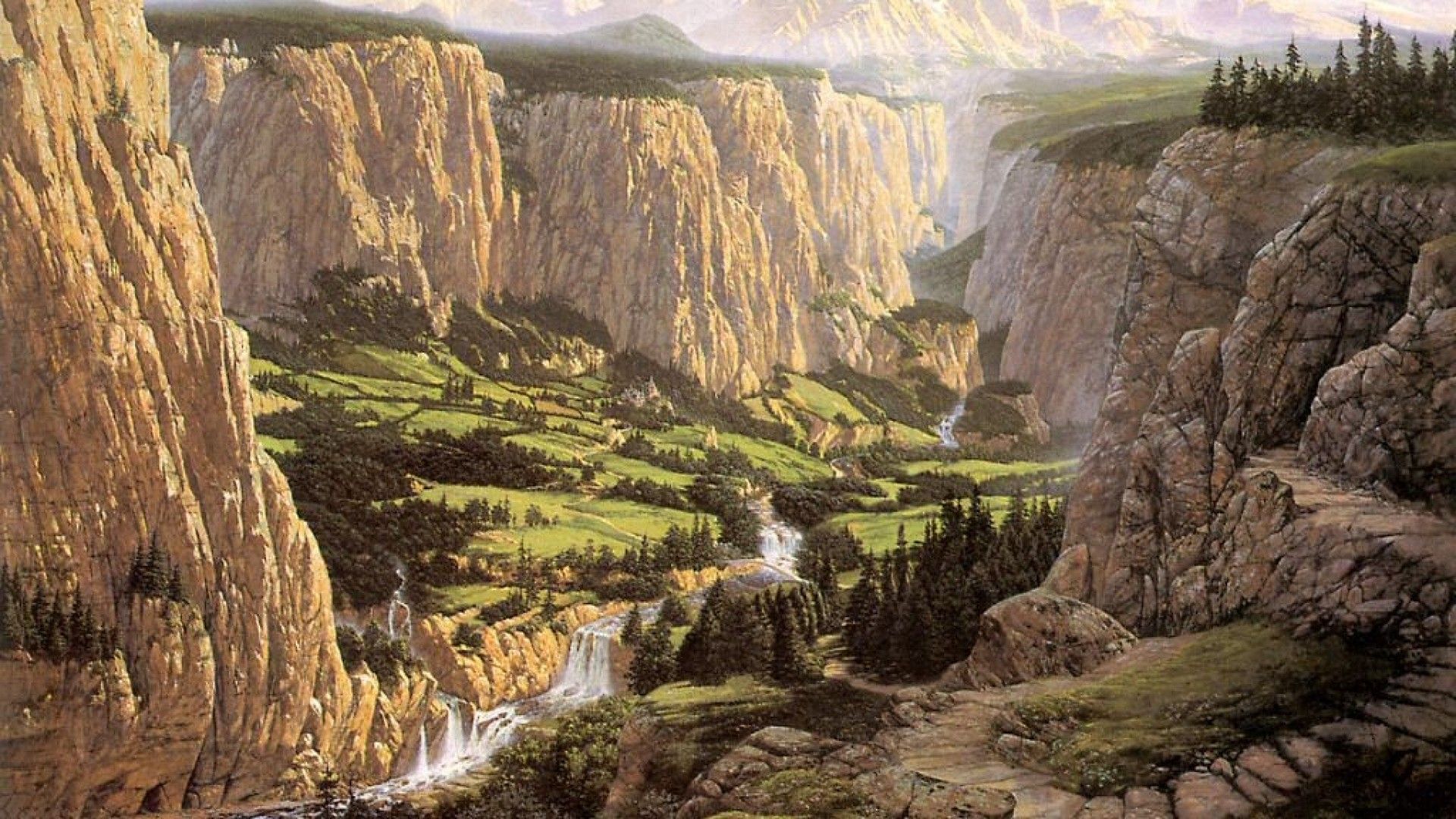 middle earth landscape wallpaper