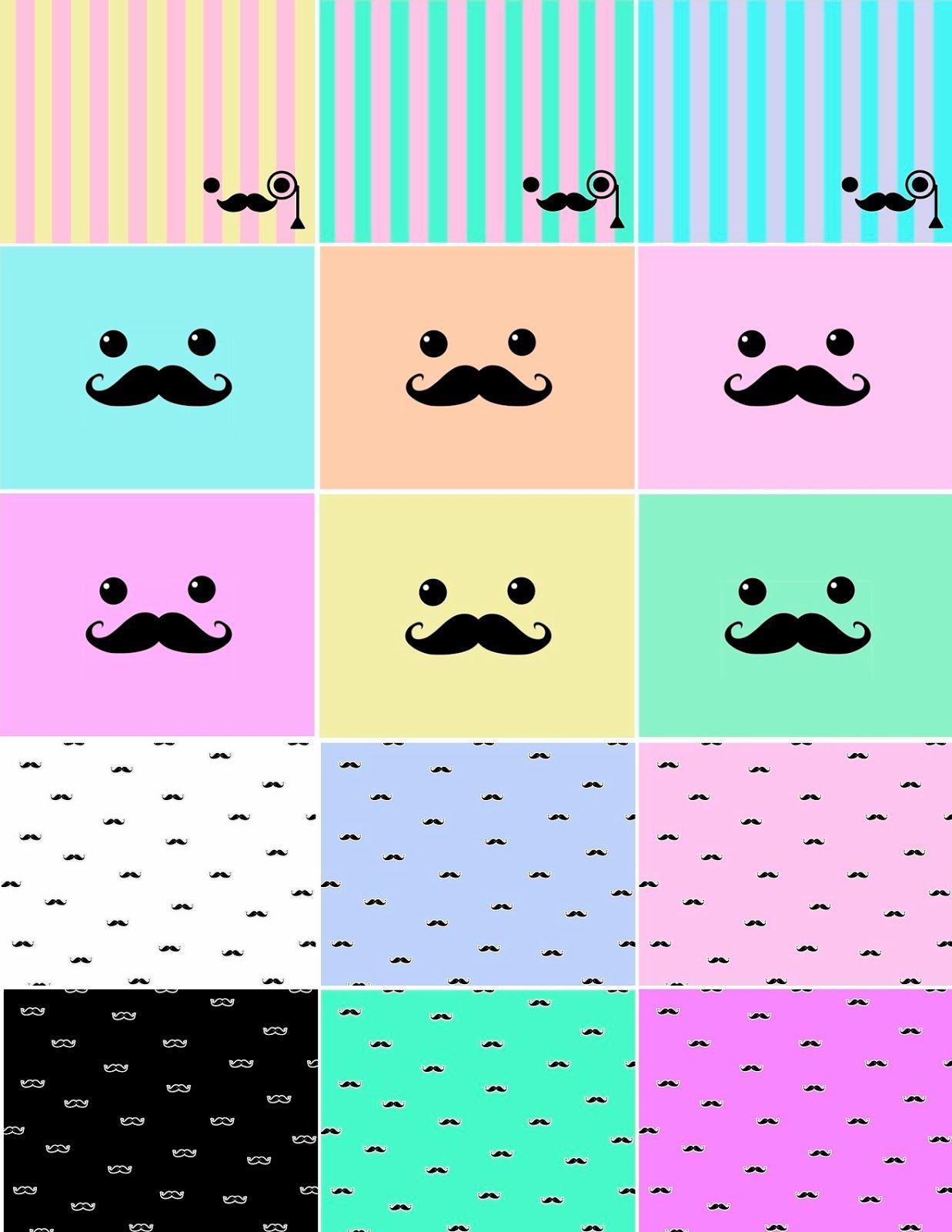 FREE: Kawaii Mustache Background. Raellarina Best