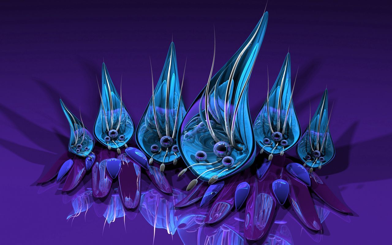 Download wallpaper 1280x800 flower, petal, volume, 3D, fantasy
