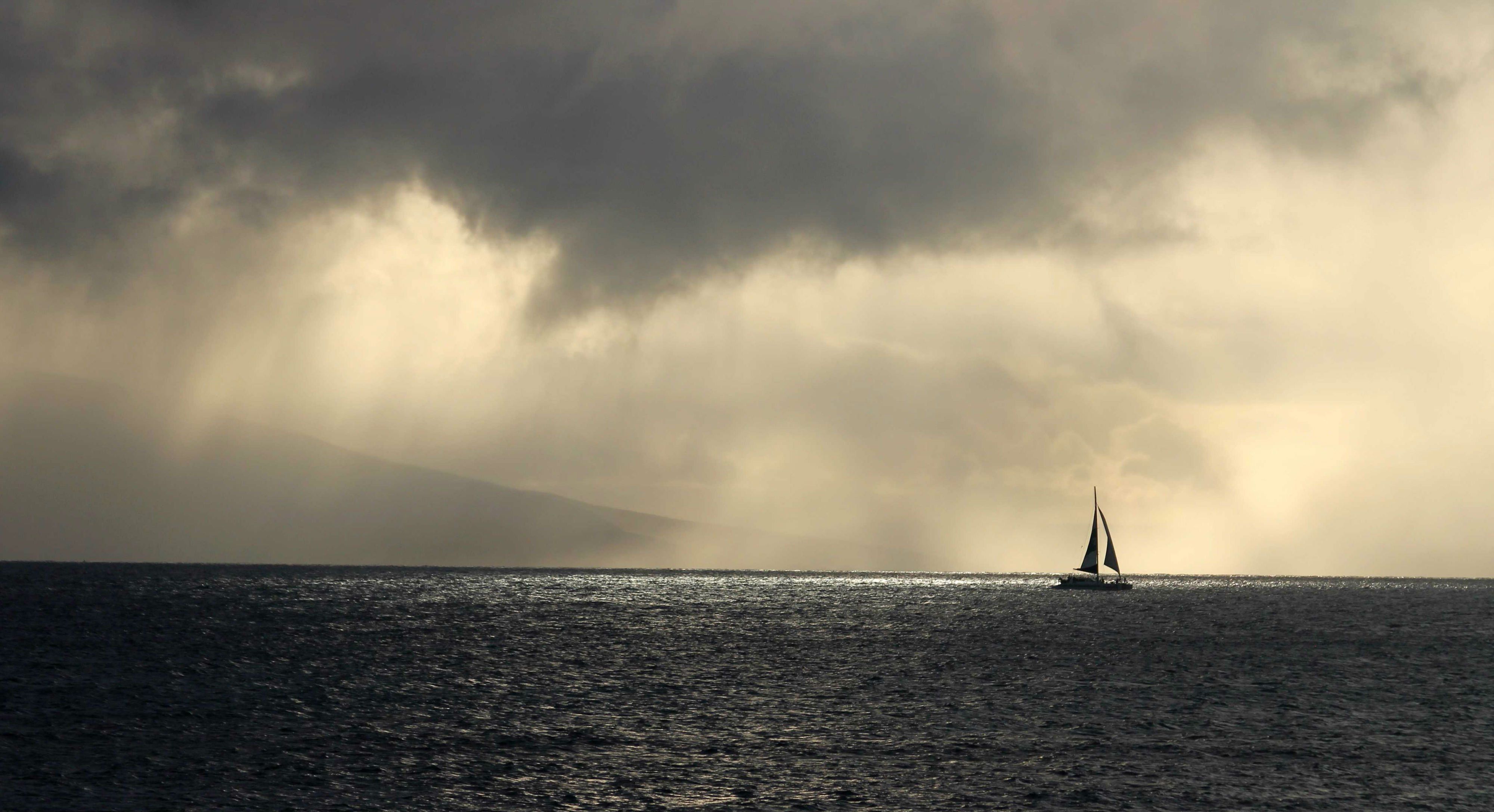 STORM weather rain sky clouds nature sea ocean waves sailing boat