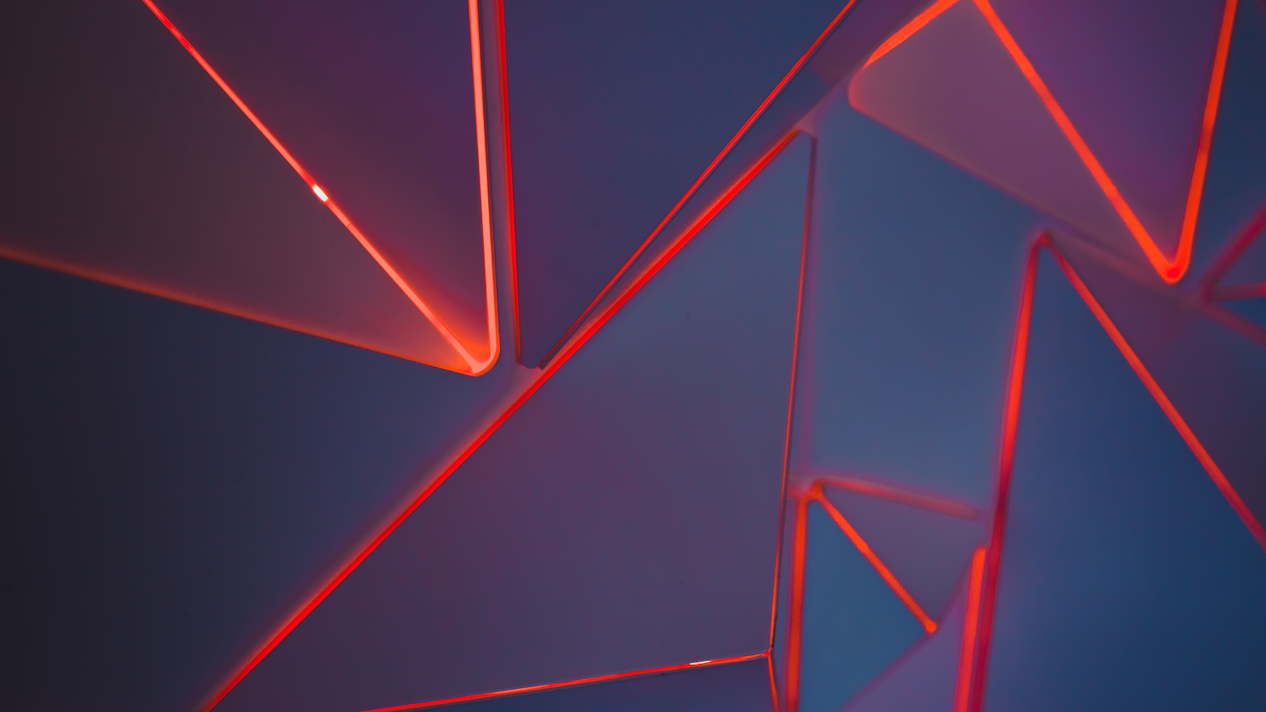 Neon Geometric Shapes 5K Wallpaper