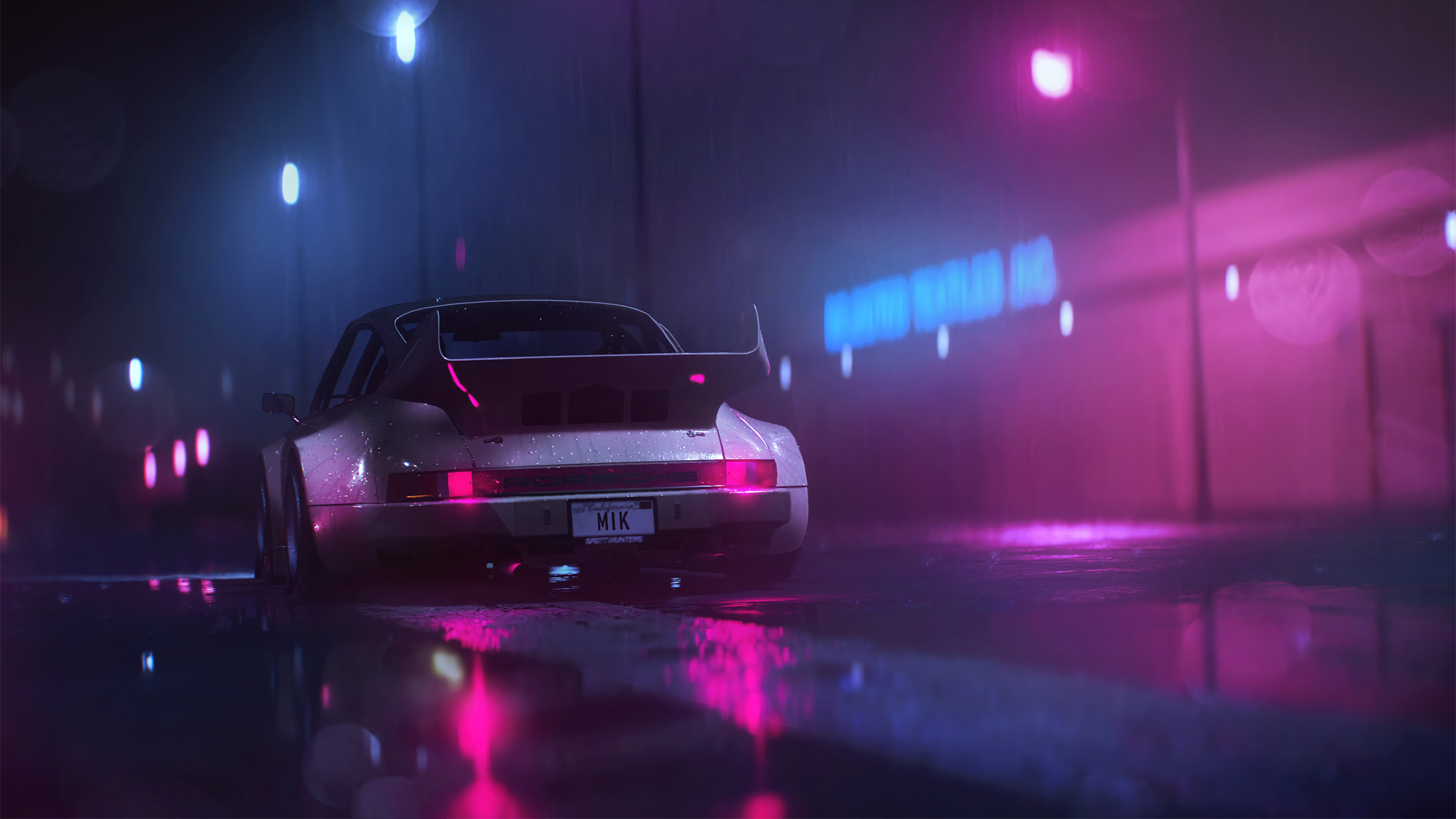 Retrowave Porsche 911 [3840x2160]