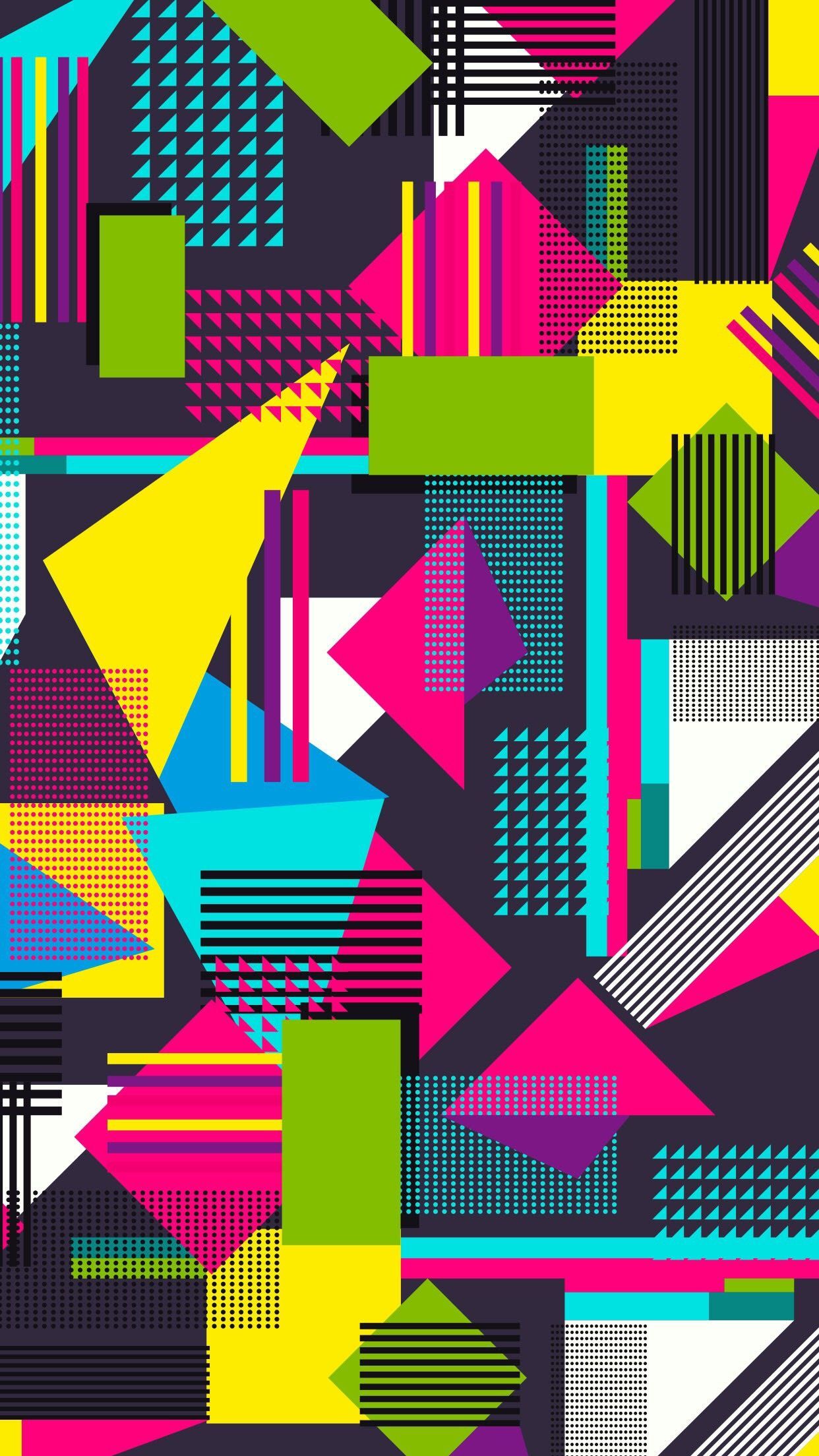 80s style wallpaper. Colorful wallpaper, Abstract