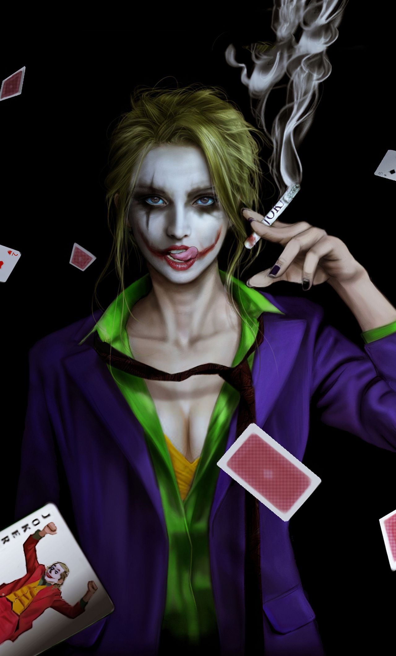 Joker Girl Smoking iPhone HD 4k Wallpaper, Image