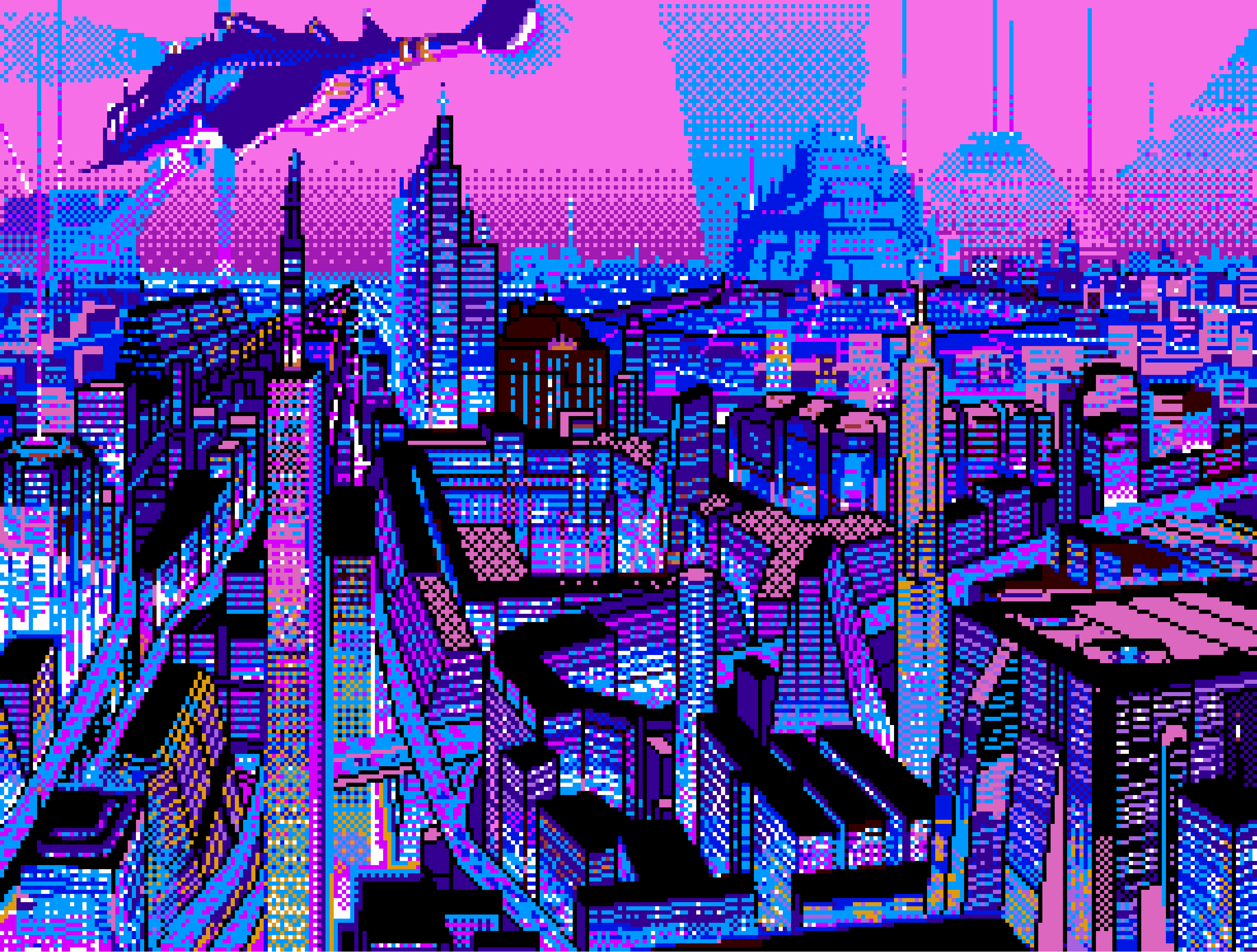 Vaporwave City By I Am 2D 3051 × 2311