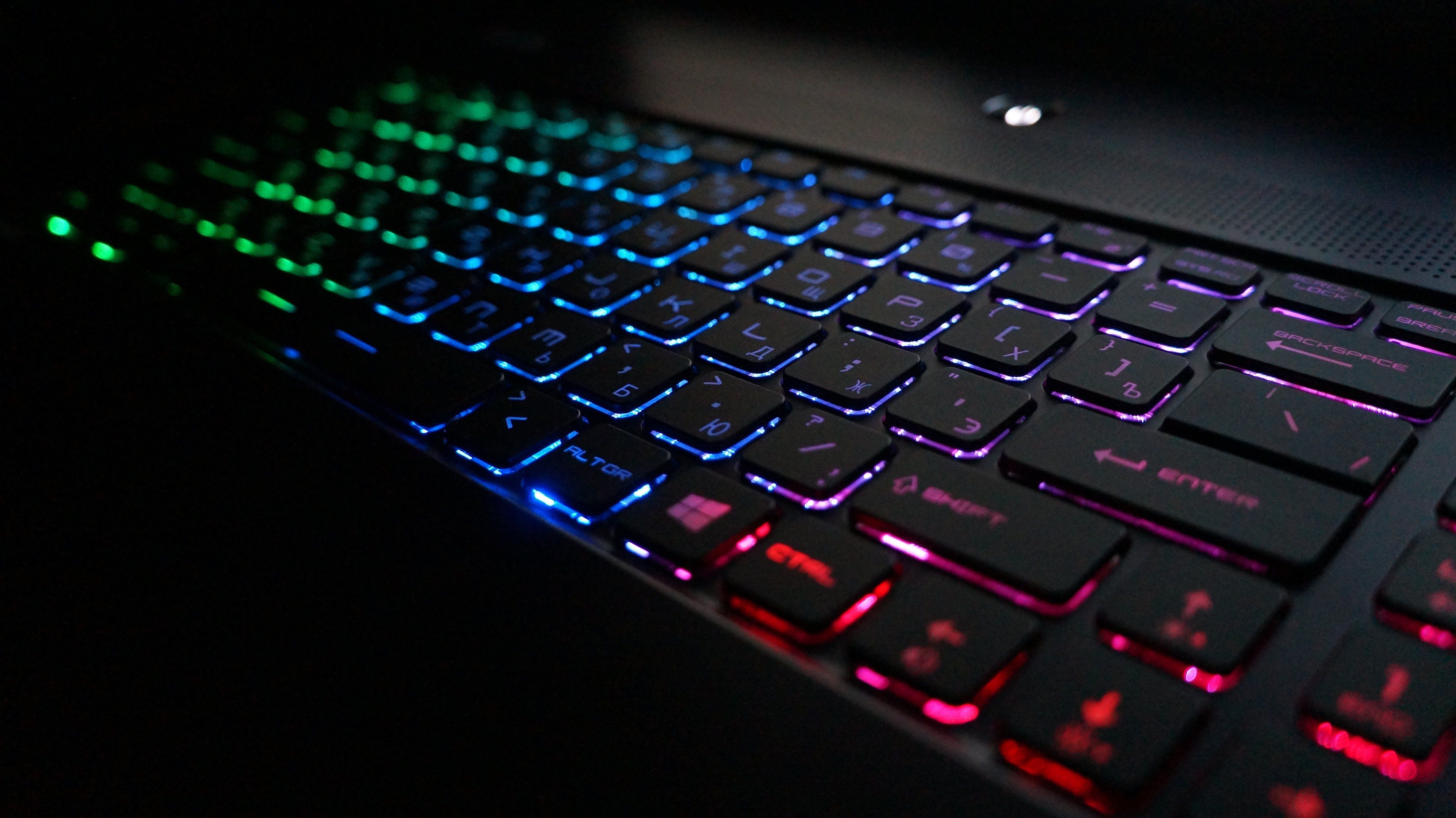 qwerty, Keyboards, Lights Wallpaper HD / Desktop and Mobile
