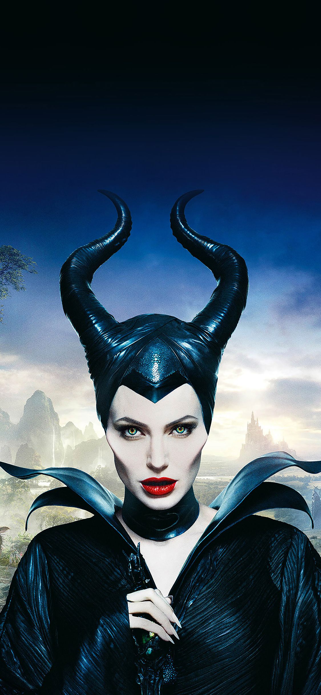 iPhoneXpapers jolie maleficent poster disney face