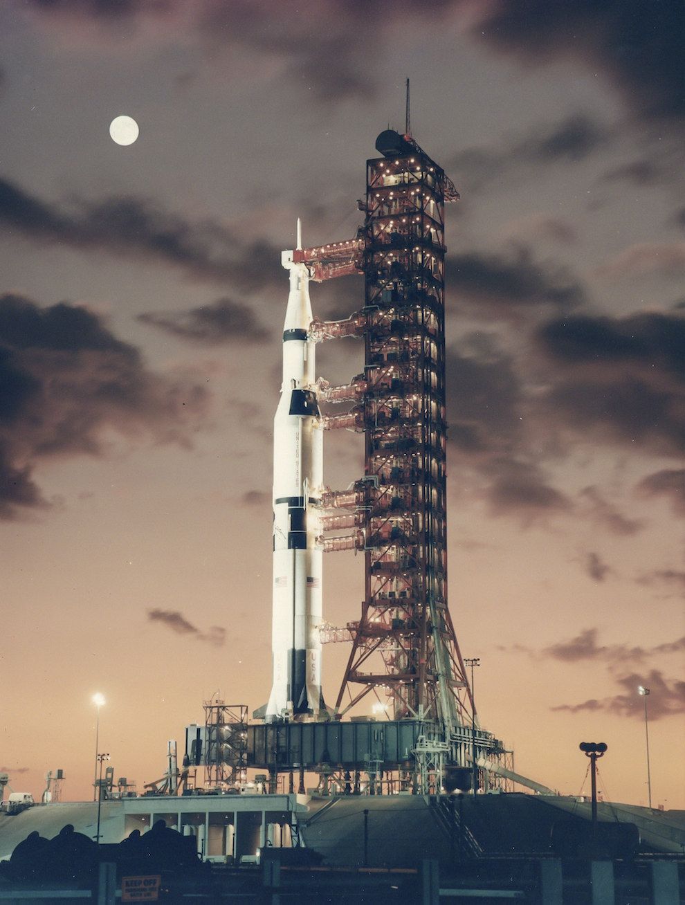 And the Saturn V rocket on the launch pad in November 1967. Nasa