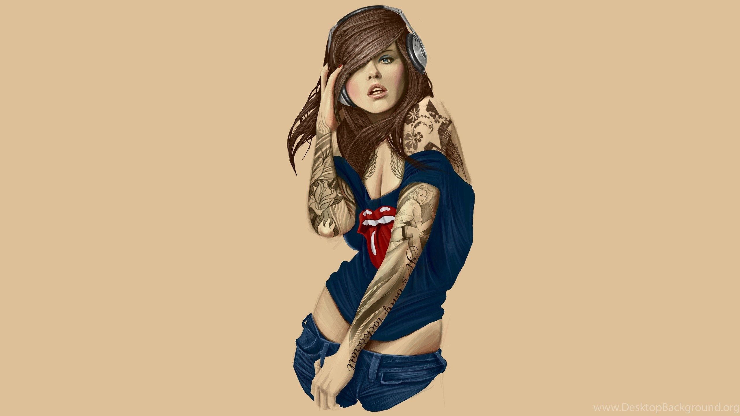 Download HD Wallpaper Tattoo Art Girls With Tattoo Art Wallpaper
