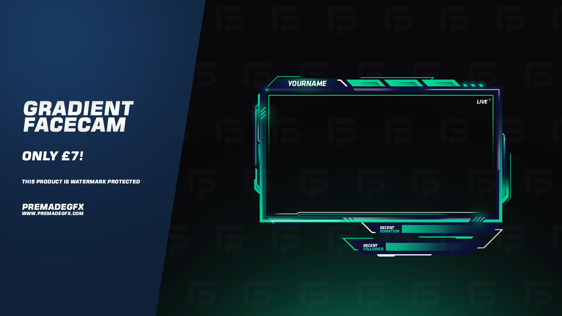 Gradient Facecam Overlay. PremadeGFX Overlays, Animated Stream Overlays, Alerts and Stream Packages. Overlays, Twitch streaming setup, Twitch