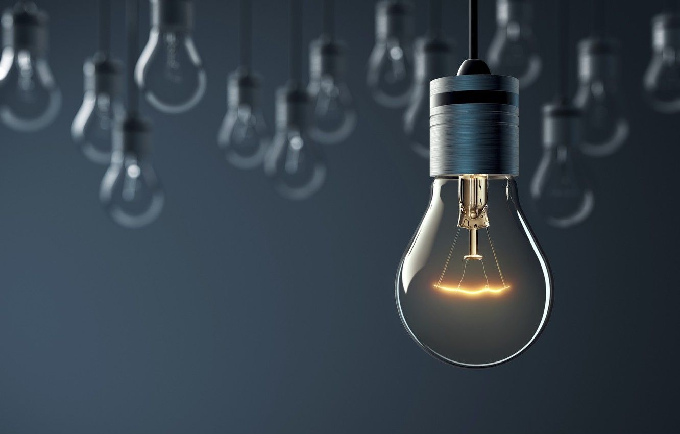 Wallpaper light, lighting, artificial, hanging light bulbs image