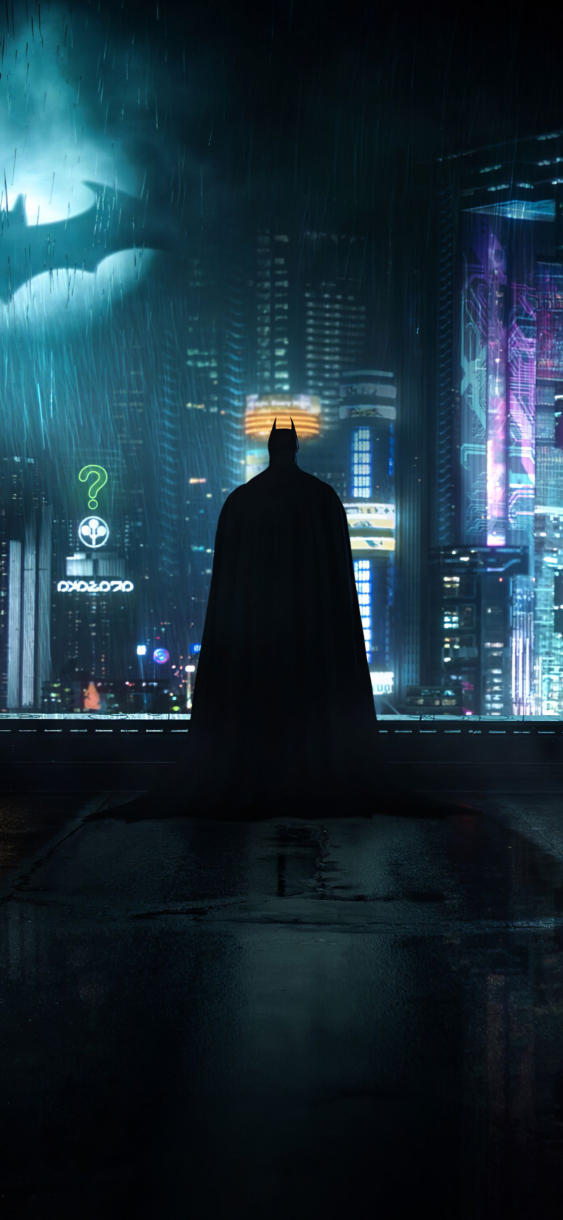 Neon Gotham Batman 4k iPhone XS, iPhone iPhone X HD 4k