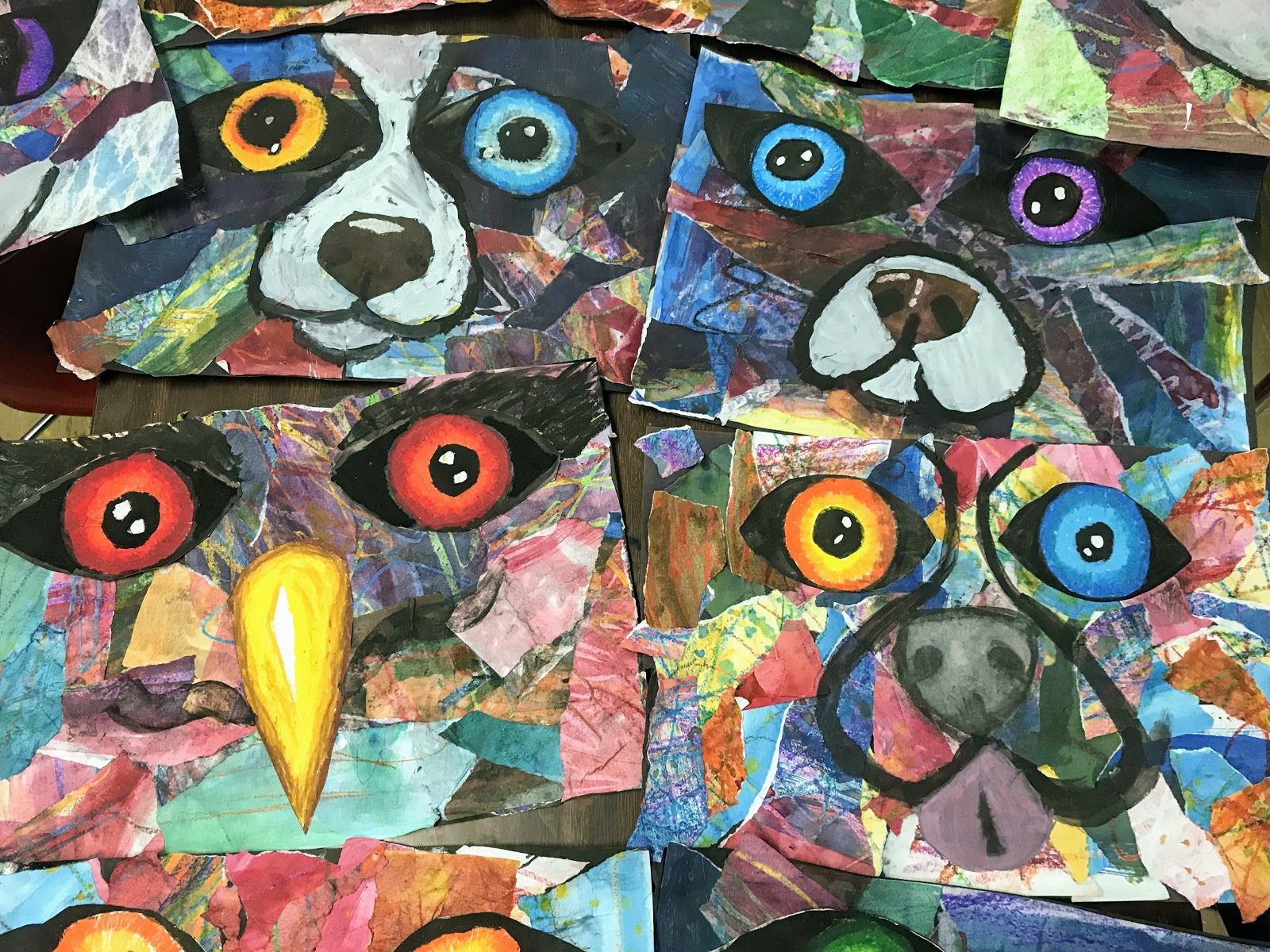 Elements of the Art Room: Collage Animal Faces
