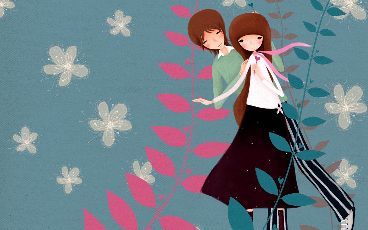 Cartoon Love South Korean Illustration Picture High Definition