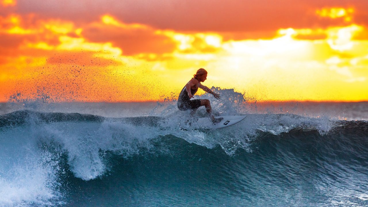 Wallpaper Surfer, Sunset, Wave, HD, Sports