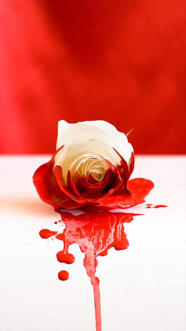 bleeding hand with rose