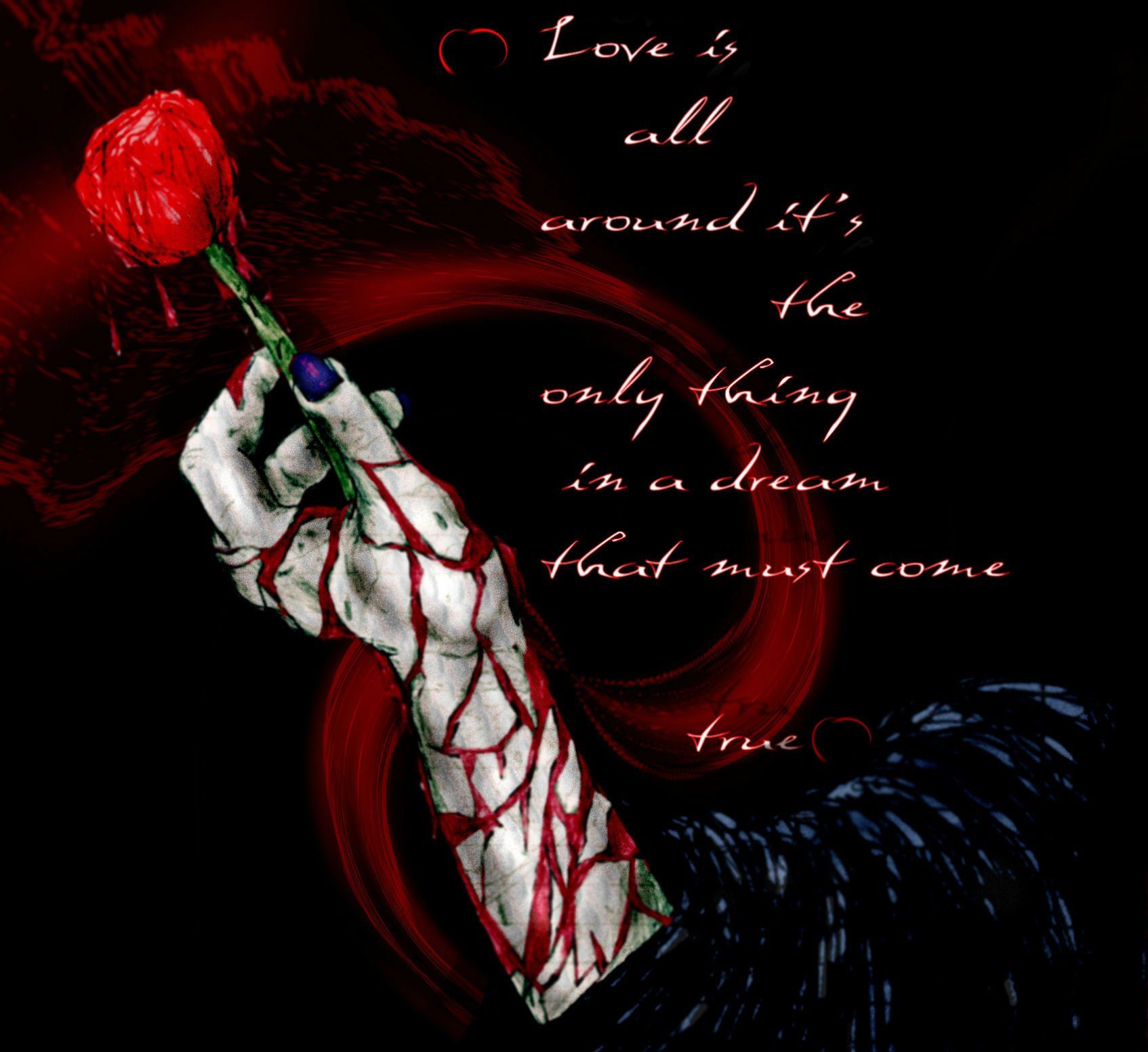 Love mood gothic rose blood emo dark wallpaperx1553