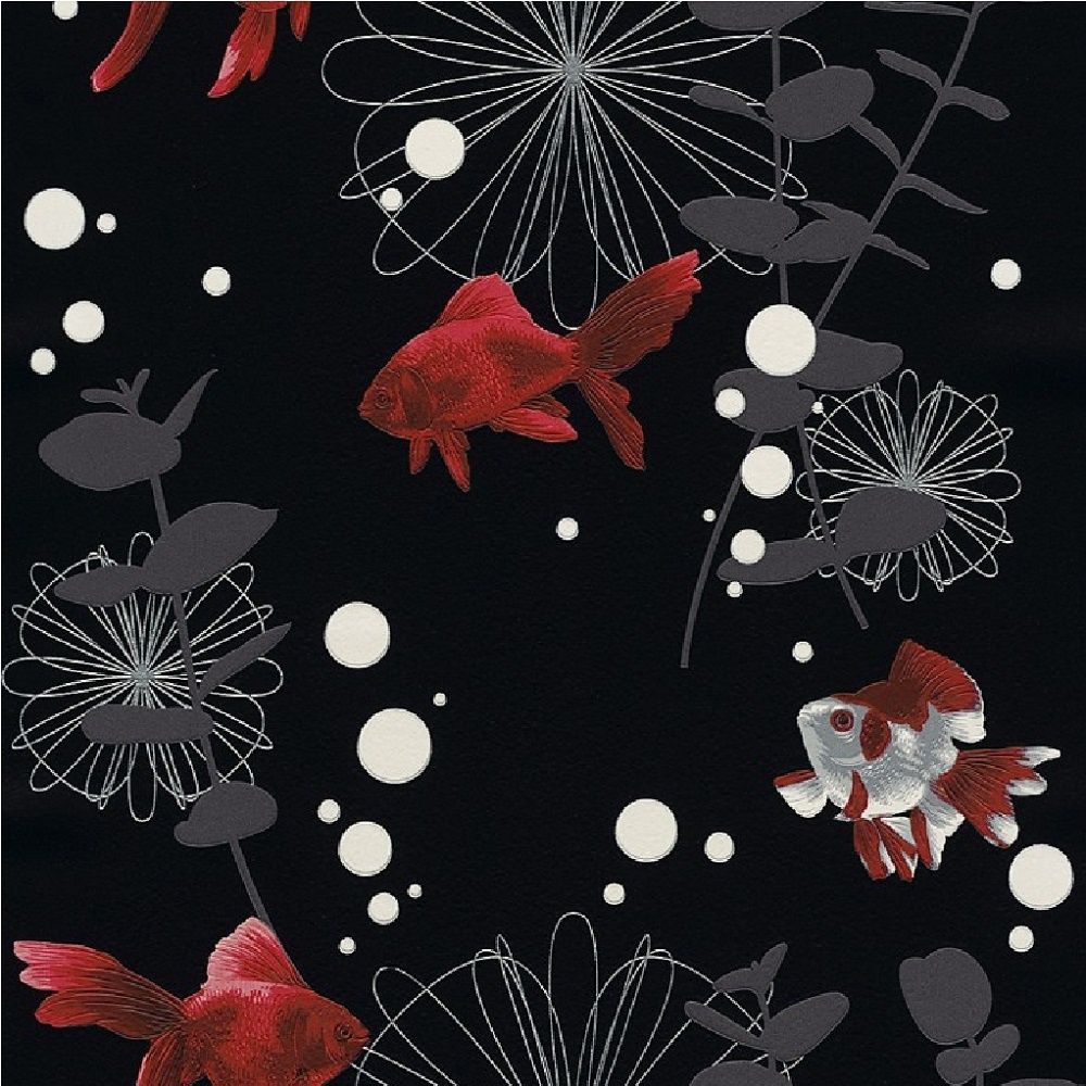 Rasch Red Fish Motif Wallpaper 817508. I Want Wallpaper