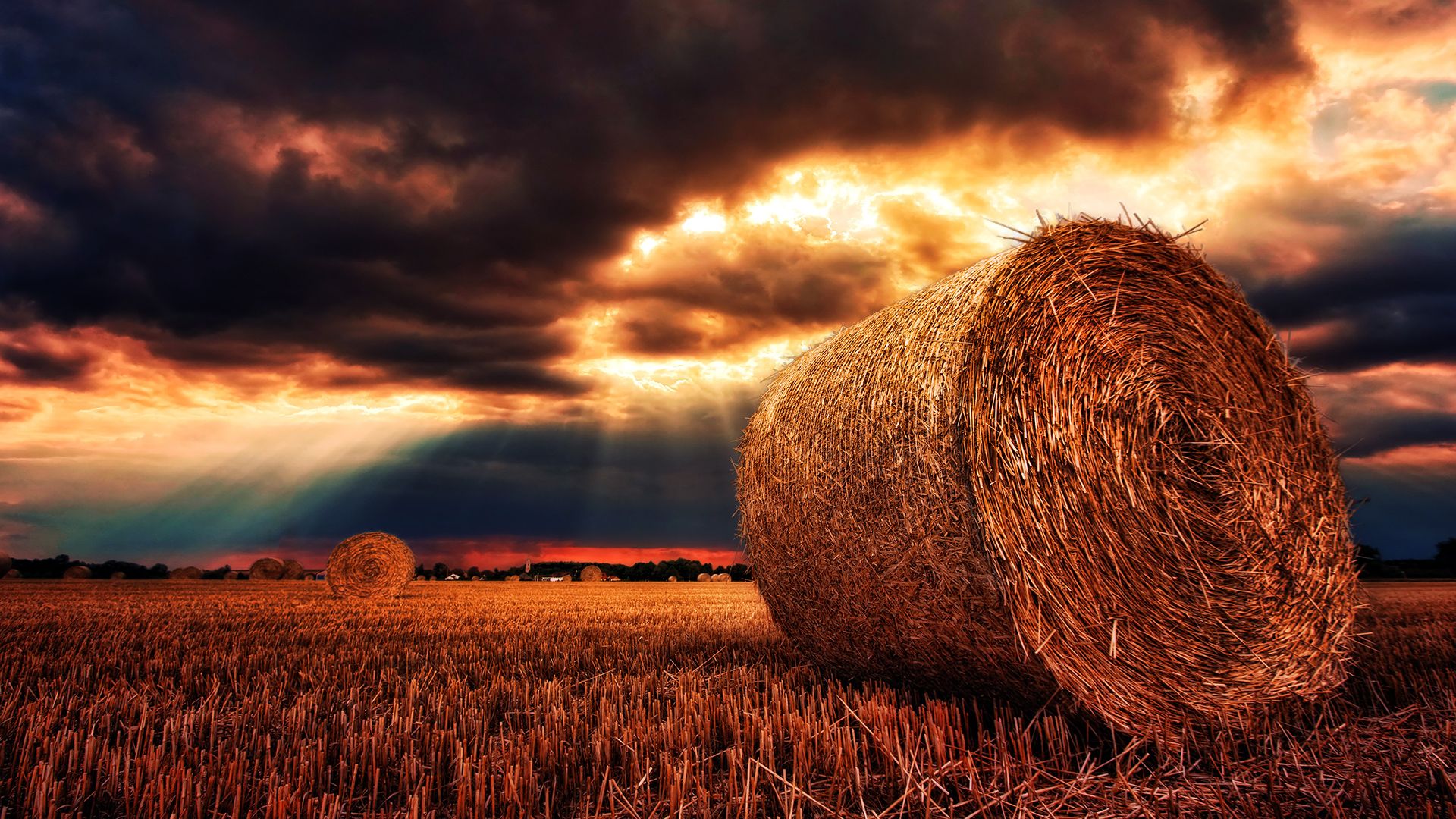 Hay Bale 4K Laptop Background