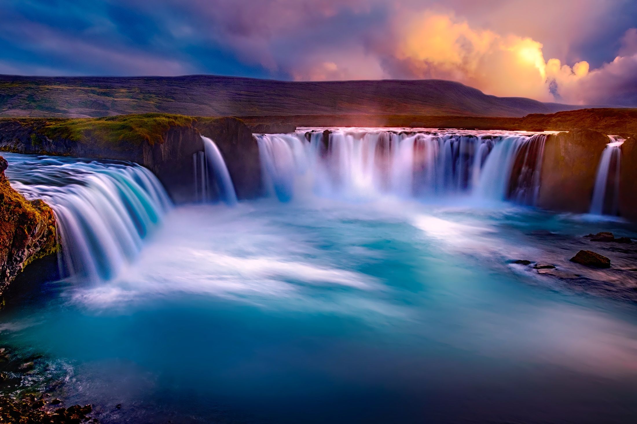 Gooafoss Iceland Waterfall iPad Air HD 4k Wallpaper
