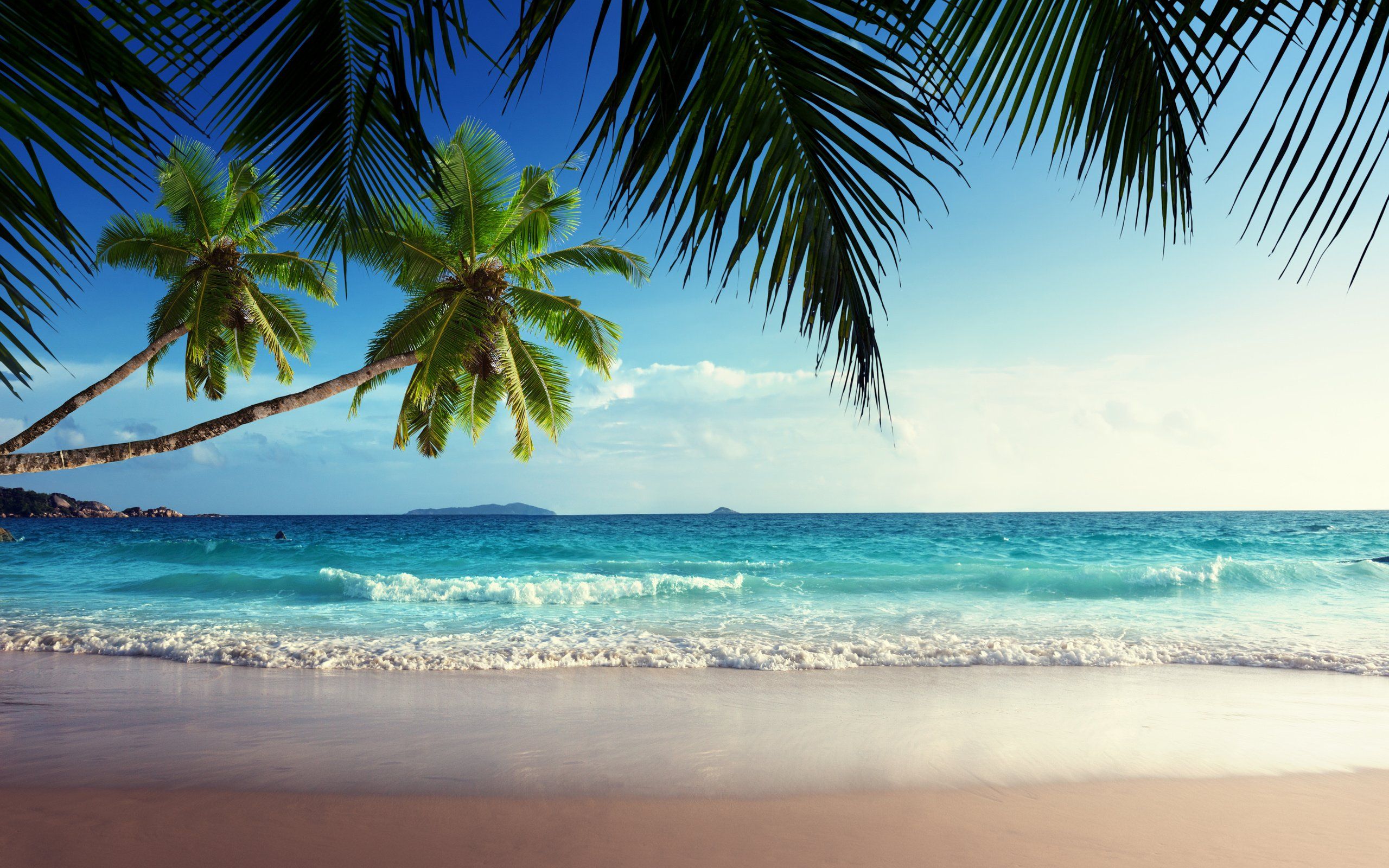 emerald, Sea, Paradise, Sunshine, Beach, Sky, Tropical, Blue