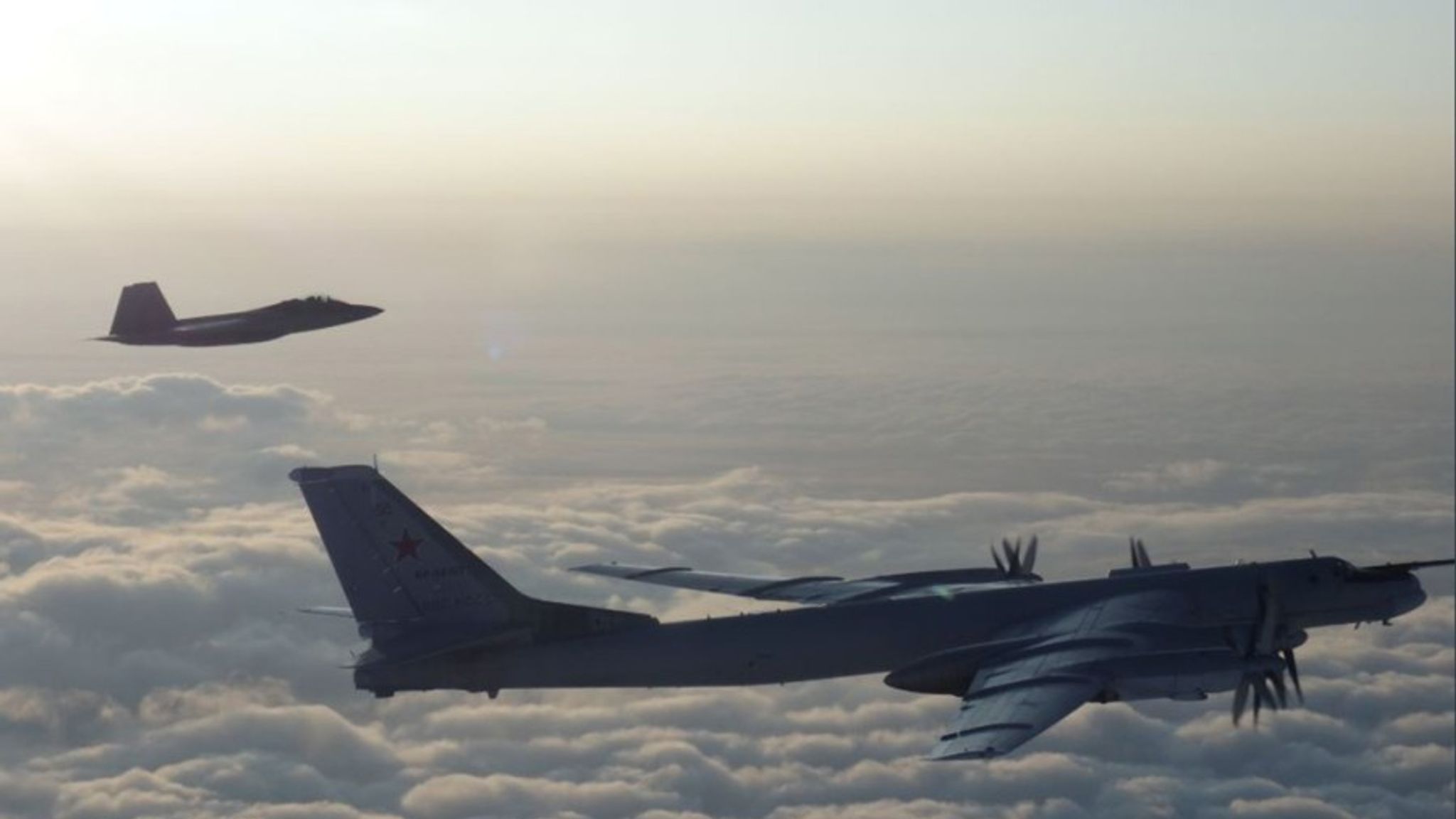 Russian bombers intercepted by US and Canadian fighter jets off