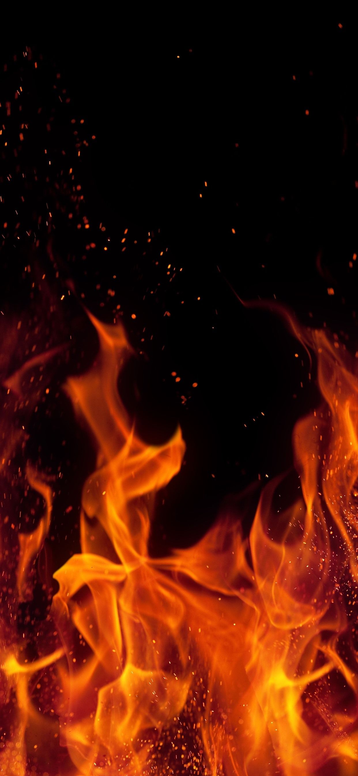 Fire, Flame, Sparks, Black Background 1242x2688 IPhone 11 Pro XS