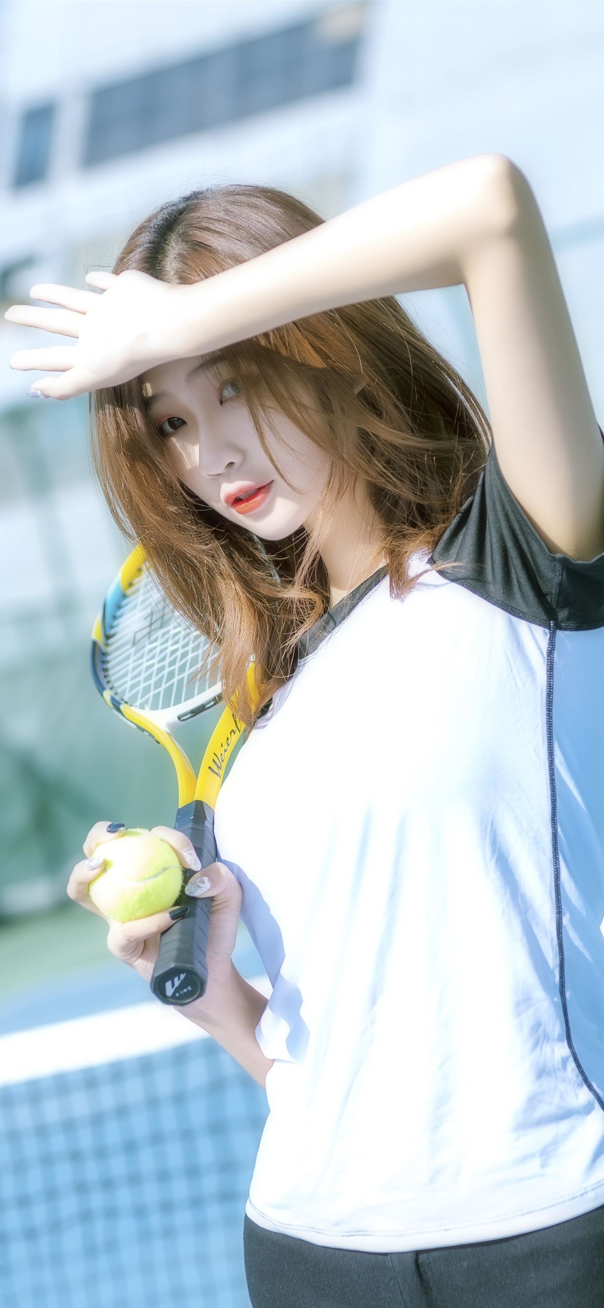 Chinese Girl, Sport, Tennis, Sunshine 1242x2688 IPhone 11 Pro XS