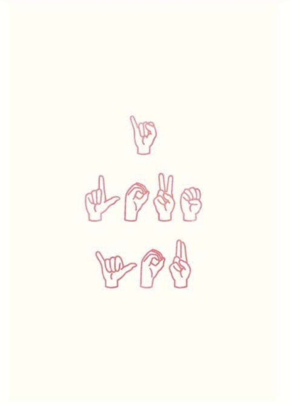 I love you” in American Sign Language. Sign language art, Sign