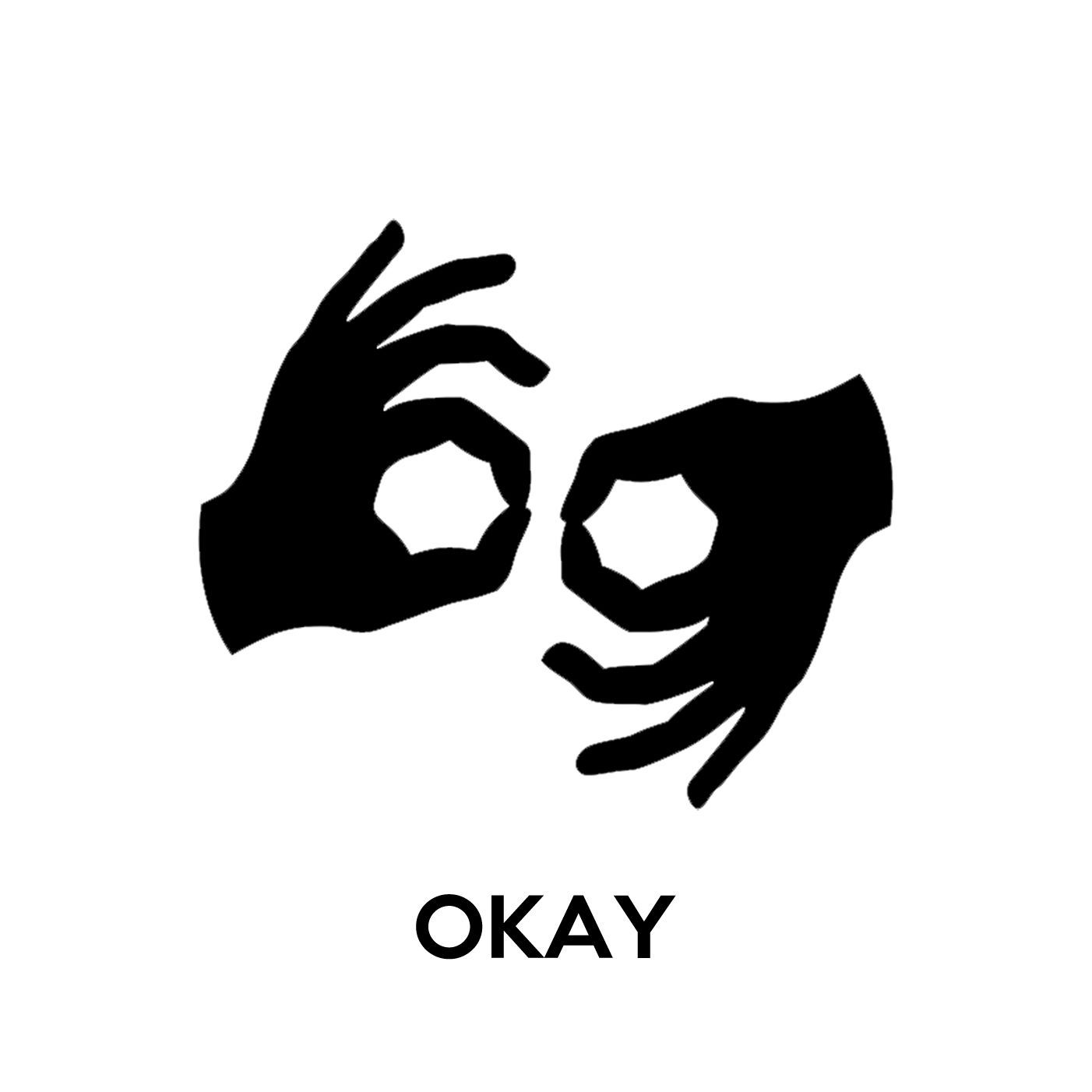 OKAY Sign Language Hand Signs. Logo silhouette, Silhouette art, Shirt print design