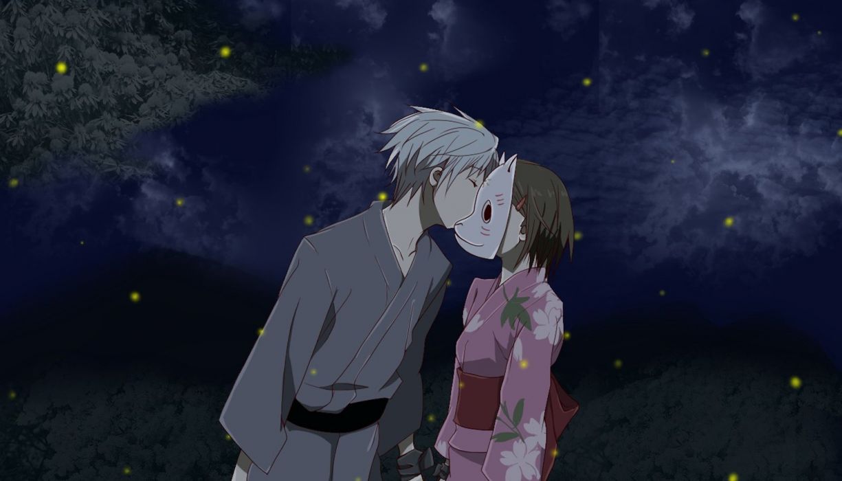 Anime Series Hotarubi No Mori E Gin Couple Love Kiss Wallpaperx914