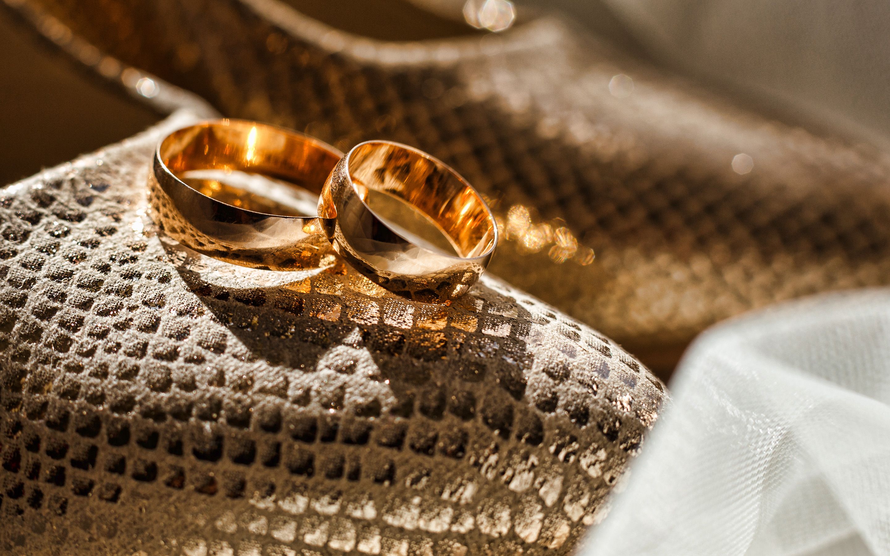 Download wallpaper Gold wedding rings, wedding concepts, bride