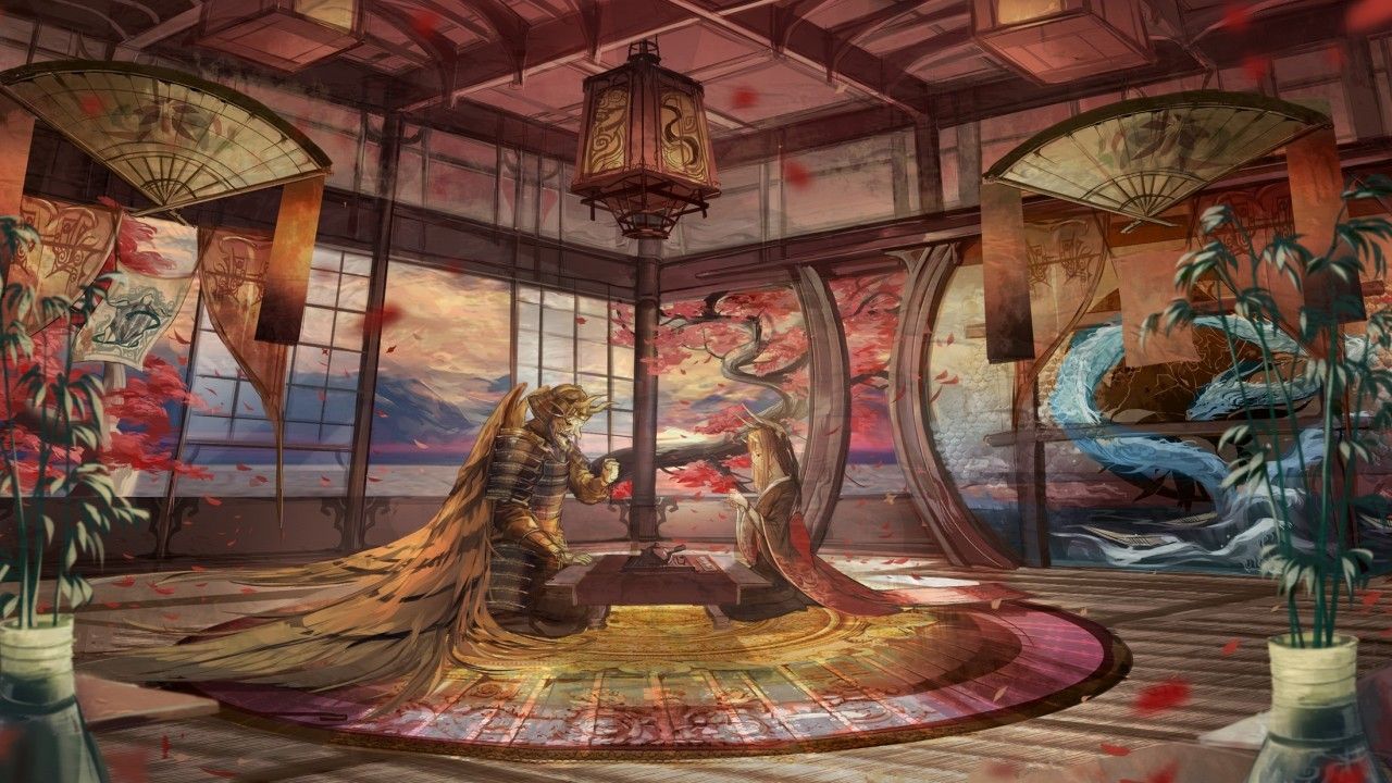 Download 1280x720 Roomscape, Traditional Japanese Room, Anime Girl