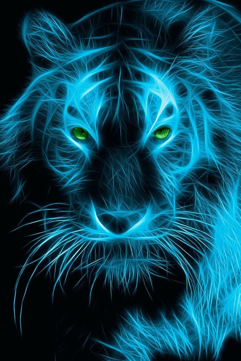 Blue Tiger. Arte animales peludos, Imagenes de tigres, Fondos de