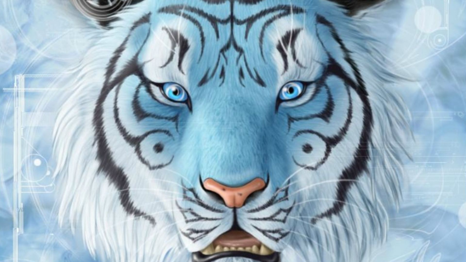 Sky Blue Tiger Wallpaper
