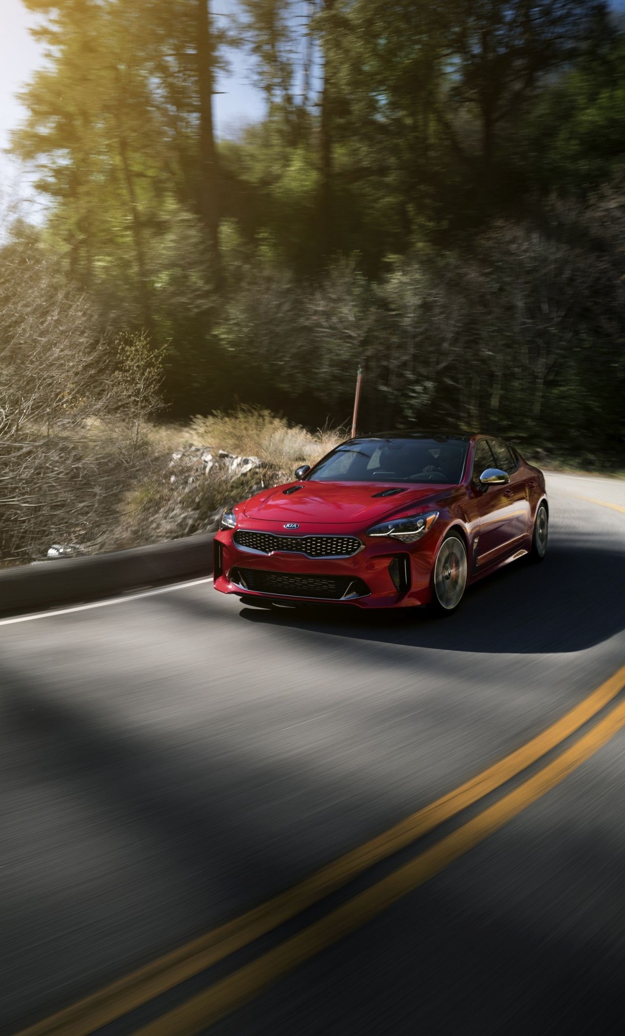 Download On Road, Luxury Car, Red, Kia Stinger Wallpaper