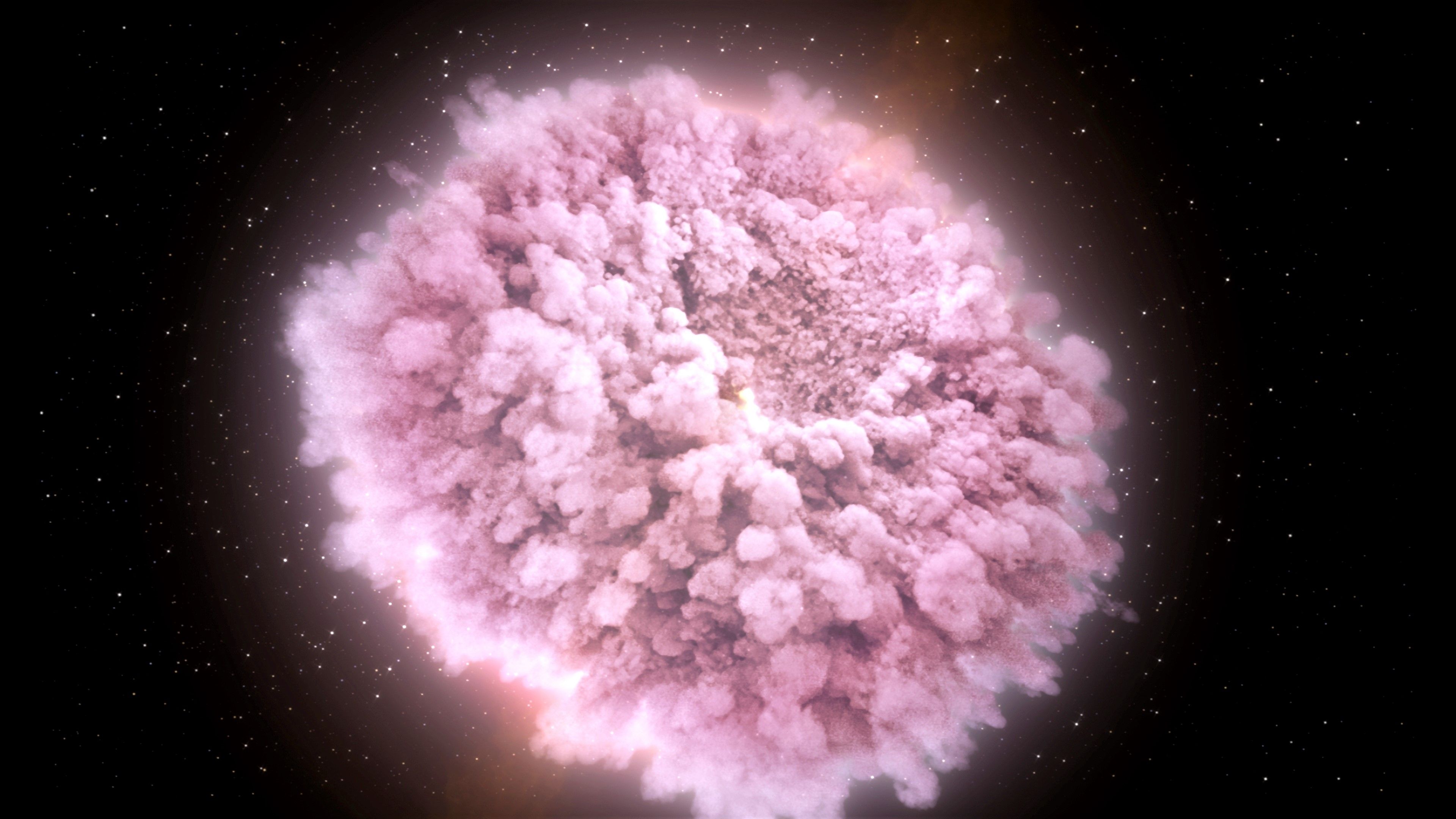 Neutron Star Merger in Space 4k Ultra HD Wallpaper. Background