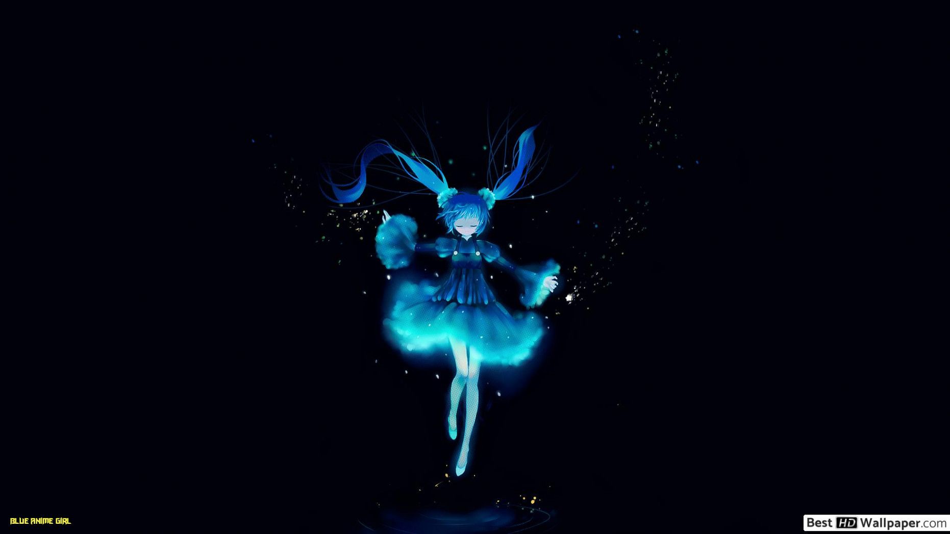 Blue Anime Girl HD Wallpaper Download