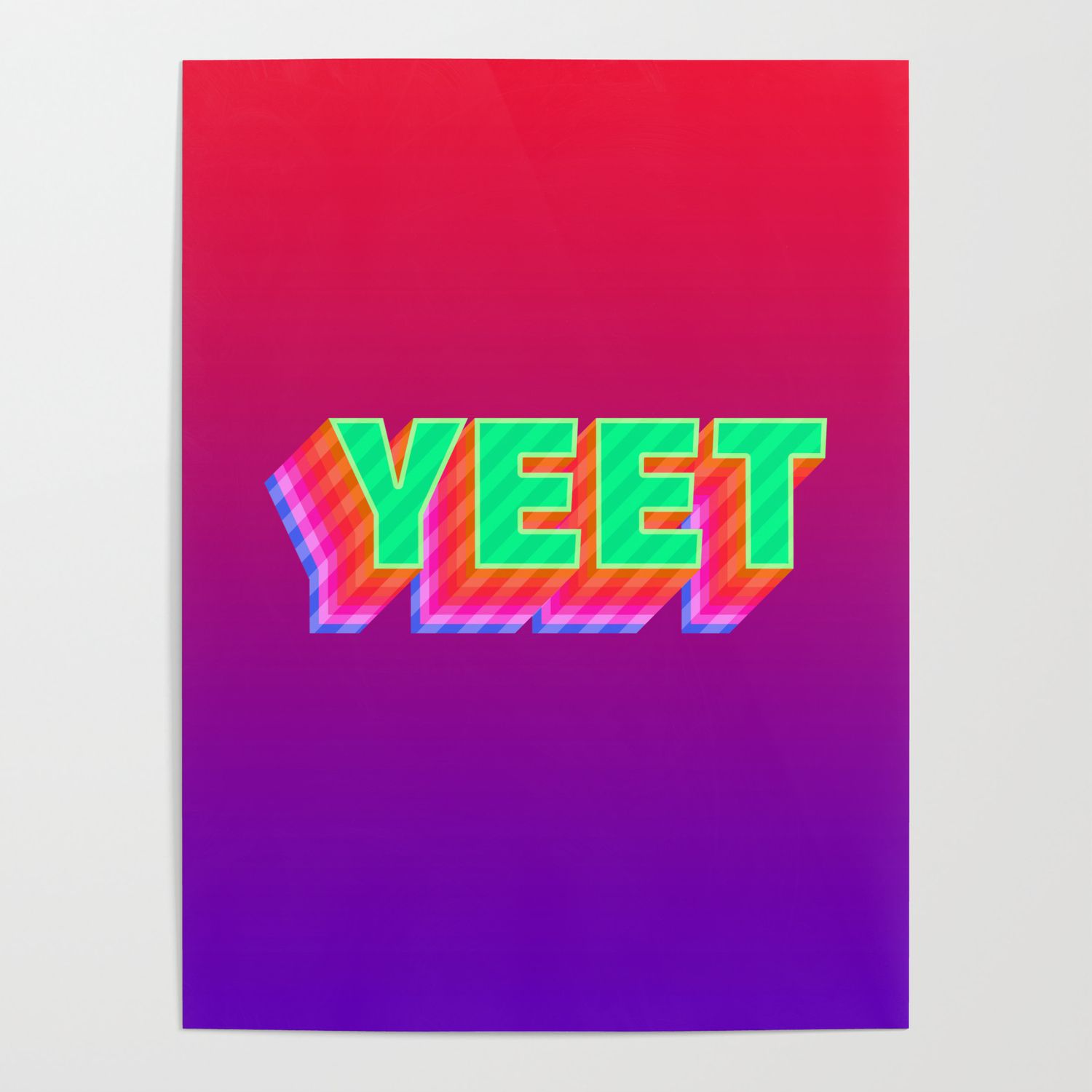 YEET Meme Colorful Typography Poster