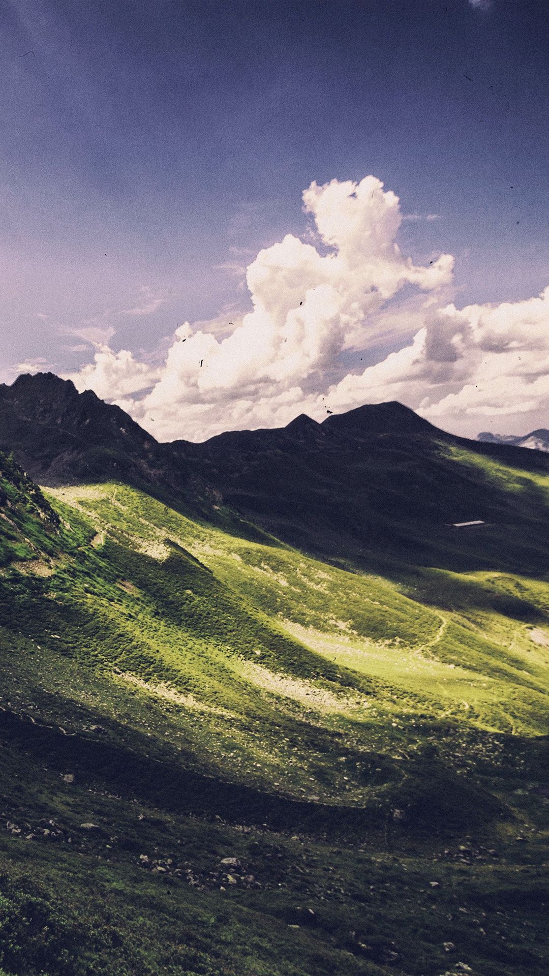 Nature Mountain Green Cloud Sunny Summer iPhone 8 Wallpaper Free