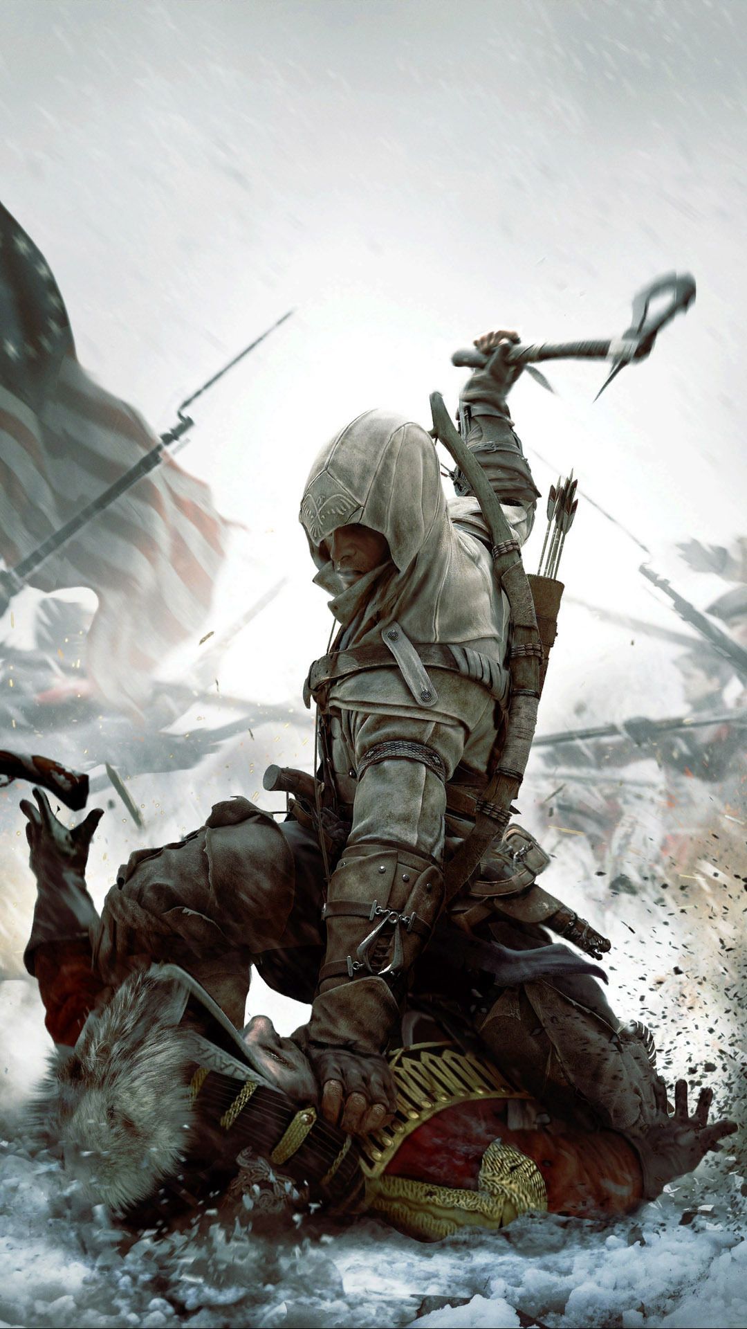 Connor Kenway's Creed III Mobile Wallpaper. Arte de