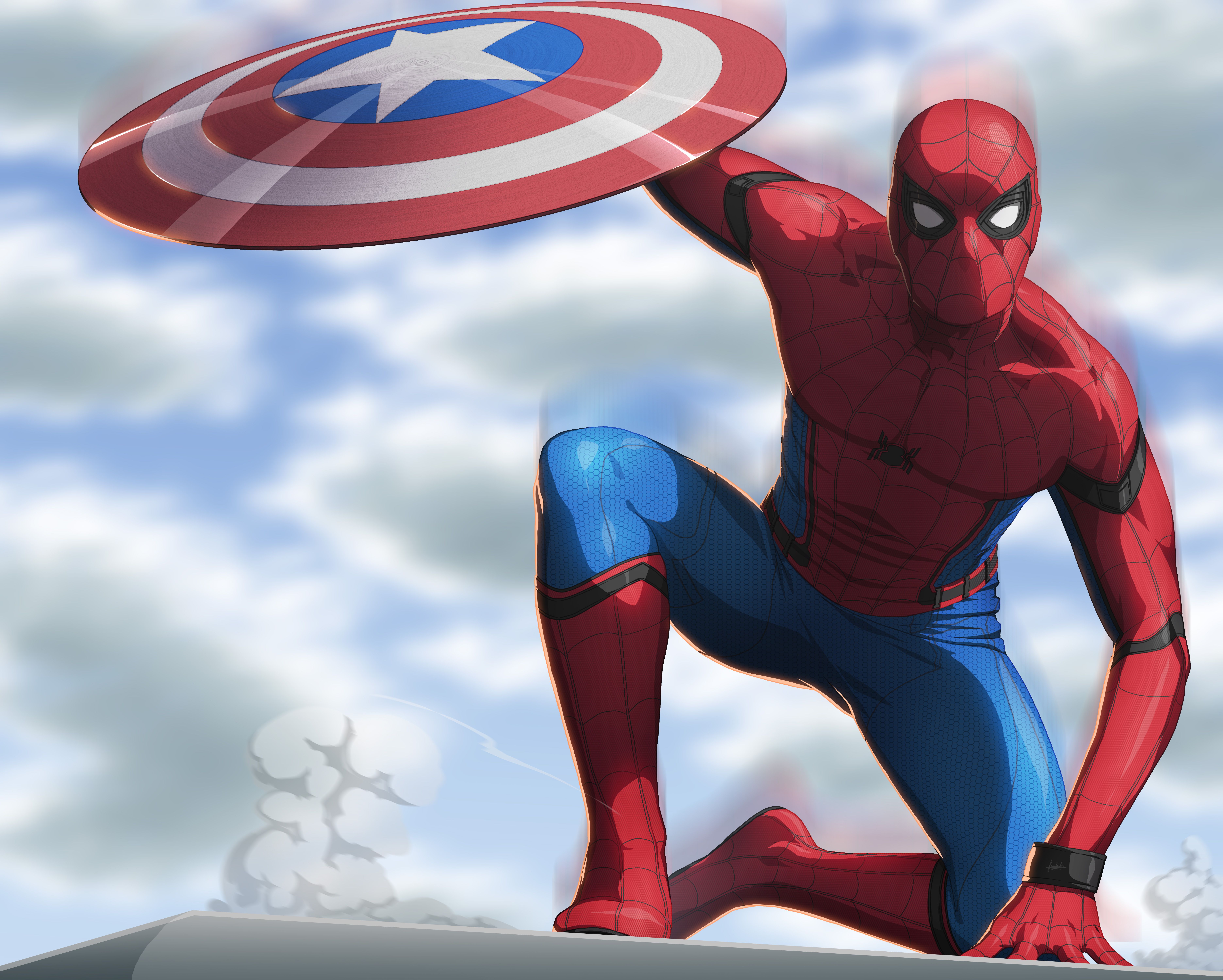 Spiderman Civil War Artwork 8k, HD Superheroes, 4k Wallpaper