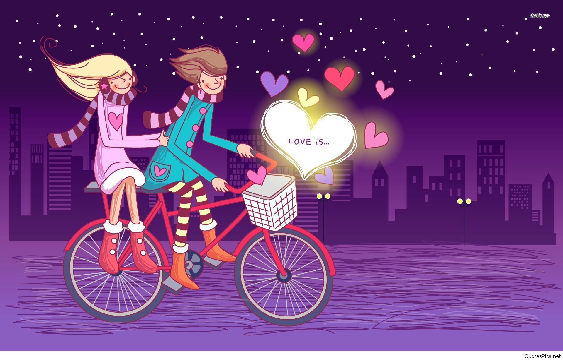 Wallpaper HD 3D Cartoon Love Couple Wallpaper