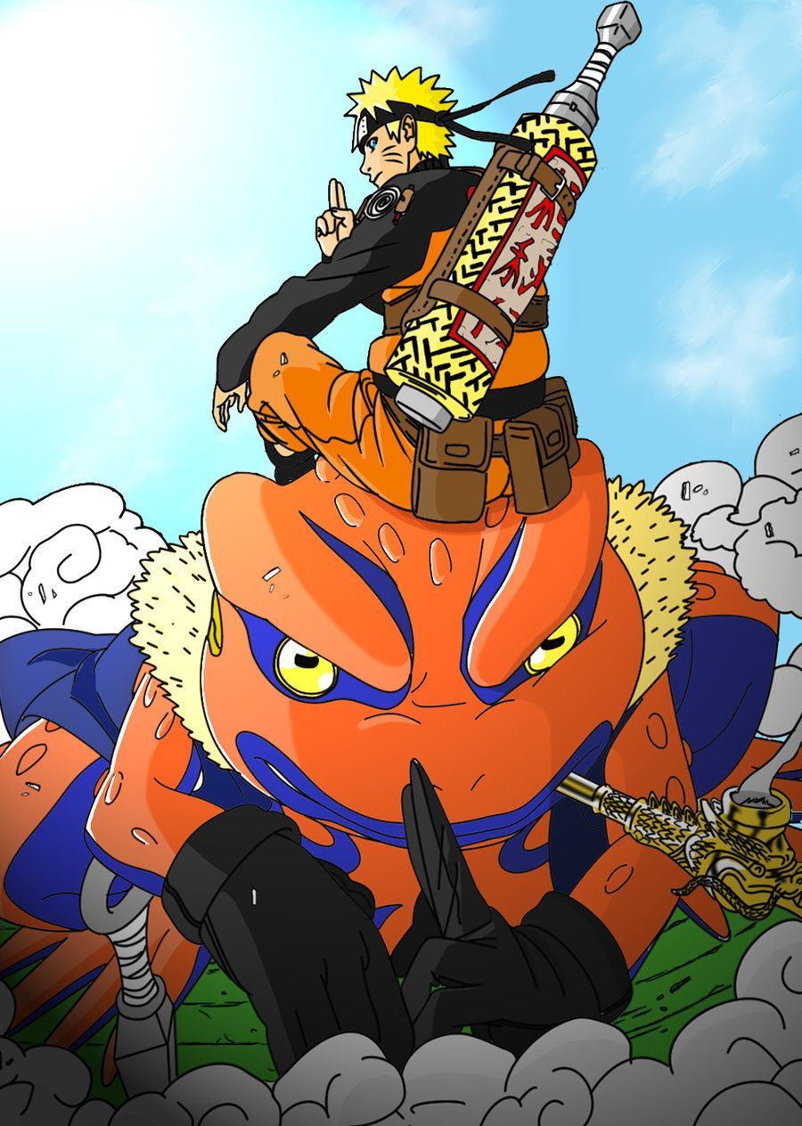 Naruto and Gamakichi by grivitt. Naruto, , Art