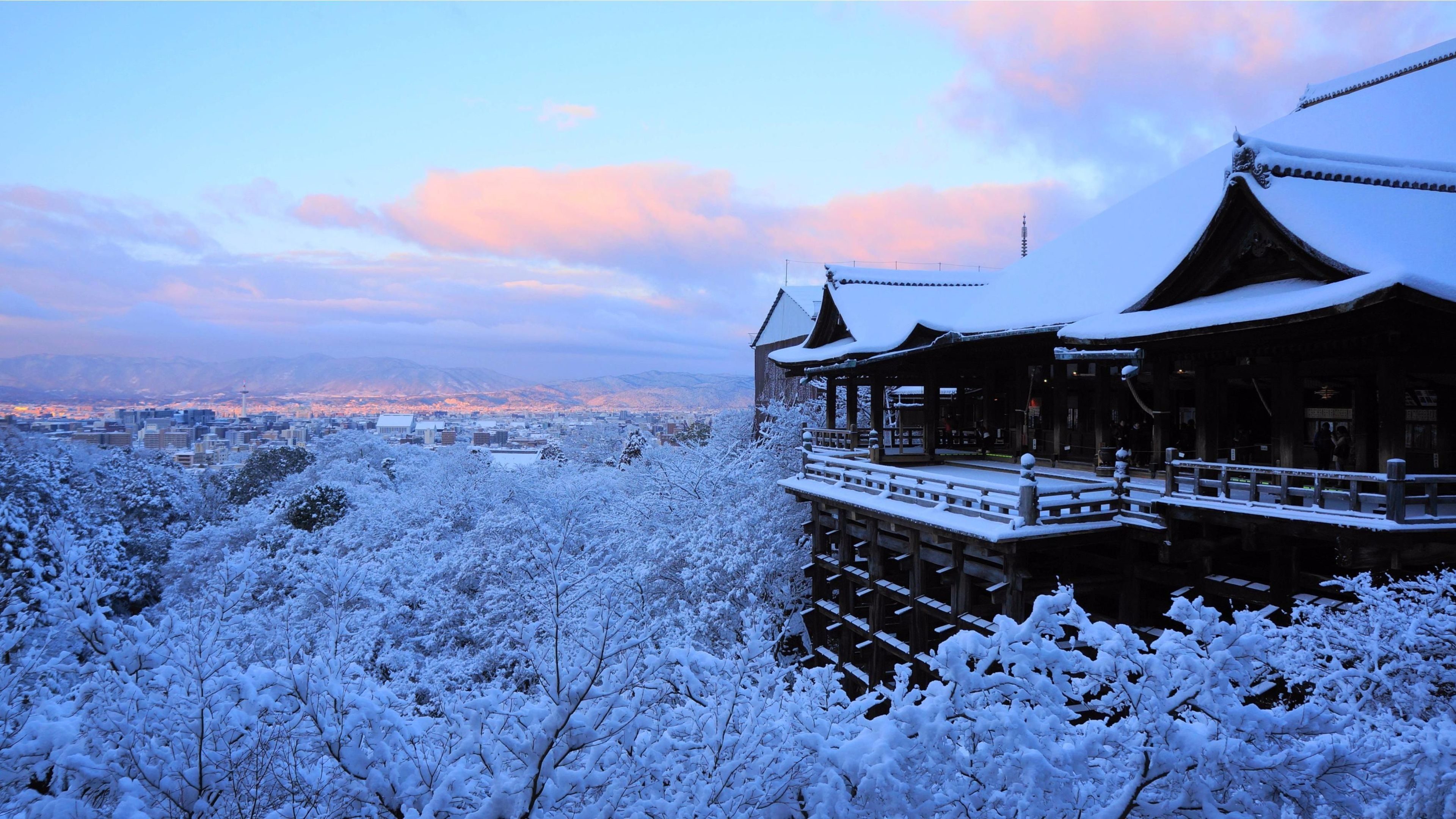 Amazing Winter 2016 Kyoto, Japan 4K Wallpaper. Free 4K Wallpaper. Winter japan, Winter sunrise, Kyoto japan